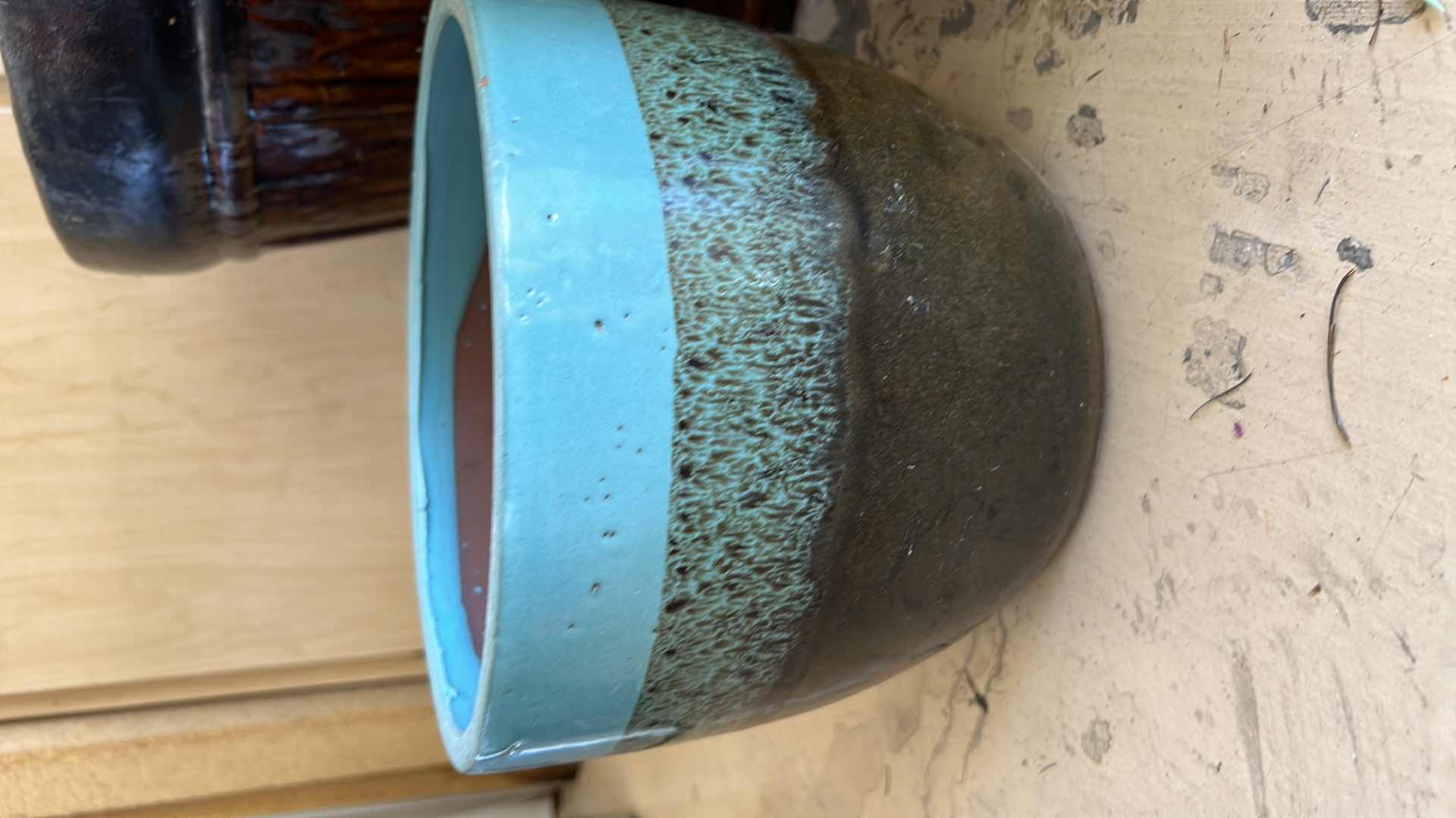 Photo 1 of FOUR OUTDOOR DECOR - CERAMIC POTTERY AND LANTERN 11“ x 11“ x 34”