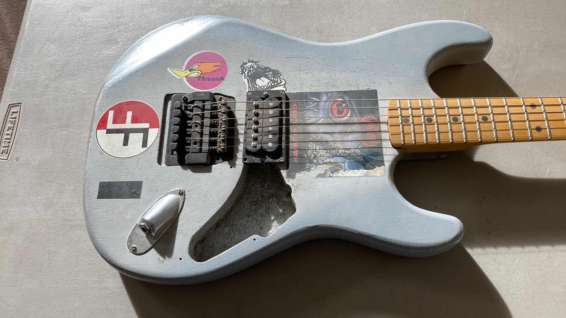 Photo 1 of CUSTOM HOME MADE GRAY 39” x 13” SOLID WOOD GUITAR