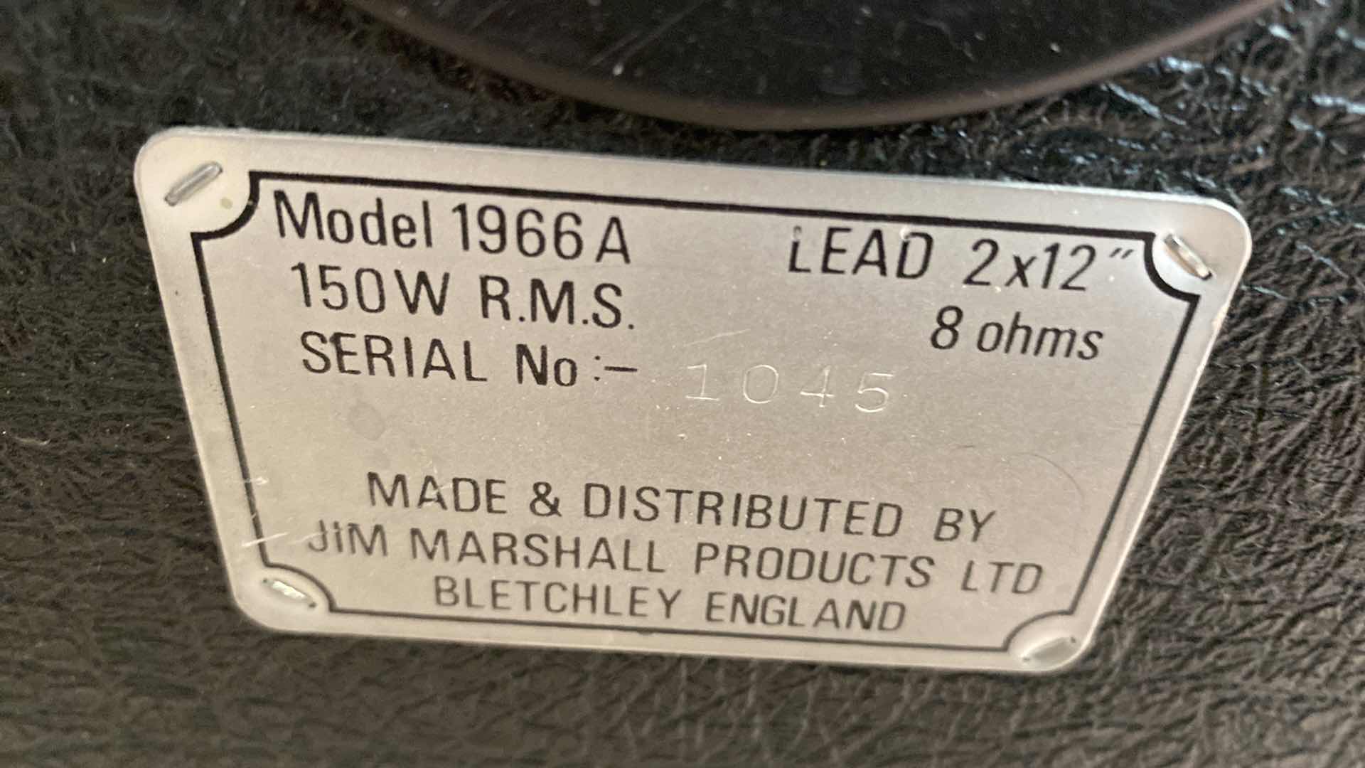 Photo 1 of MARSHALL MODEL 1966A 150 WATT RMS AMPLIFIER 24“ x 12“ H 24”
