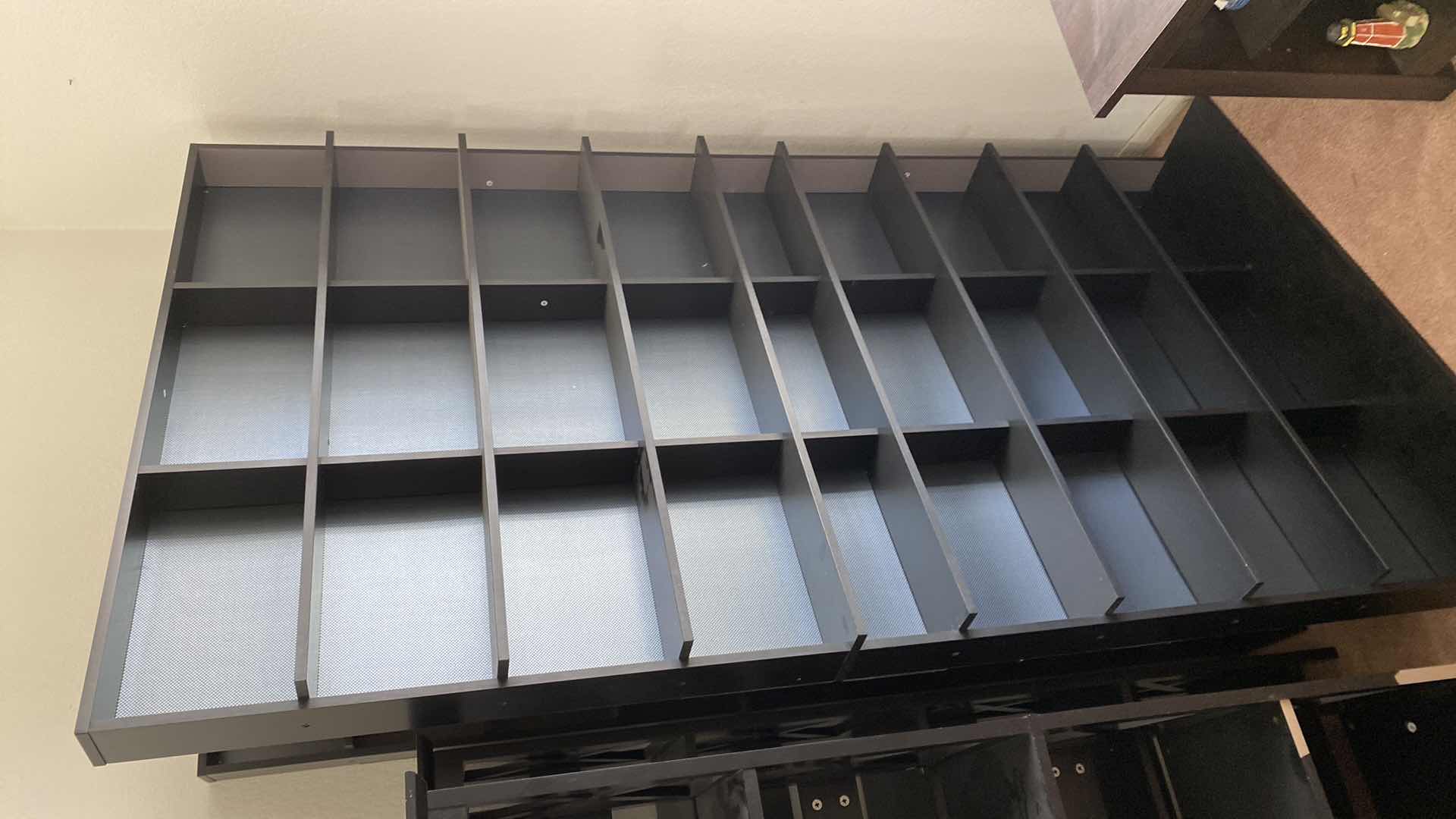 Photo 1 of DVD/CD STORAGE BLACK PARTICLE BOARD 40“ x 9“ H 72”