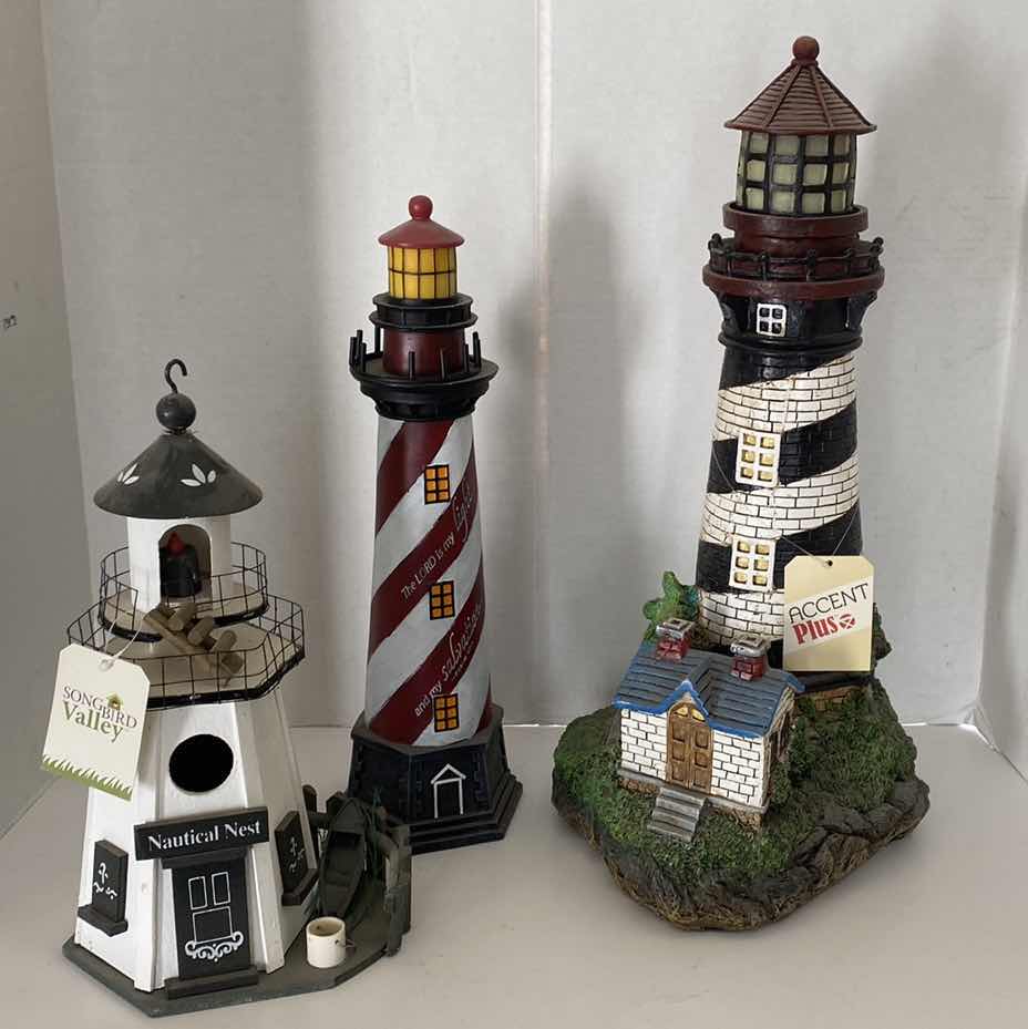 Photo 1 of 3 MIXED MEDIA LIGHT HOUSES TALLEST 18”