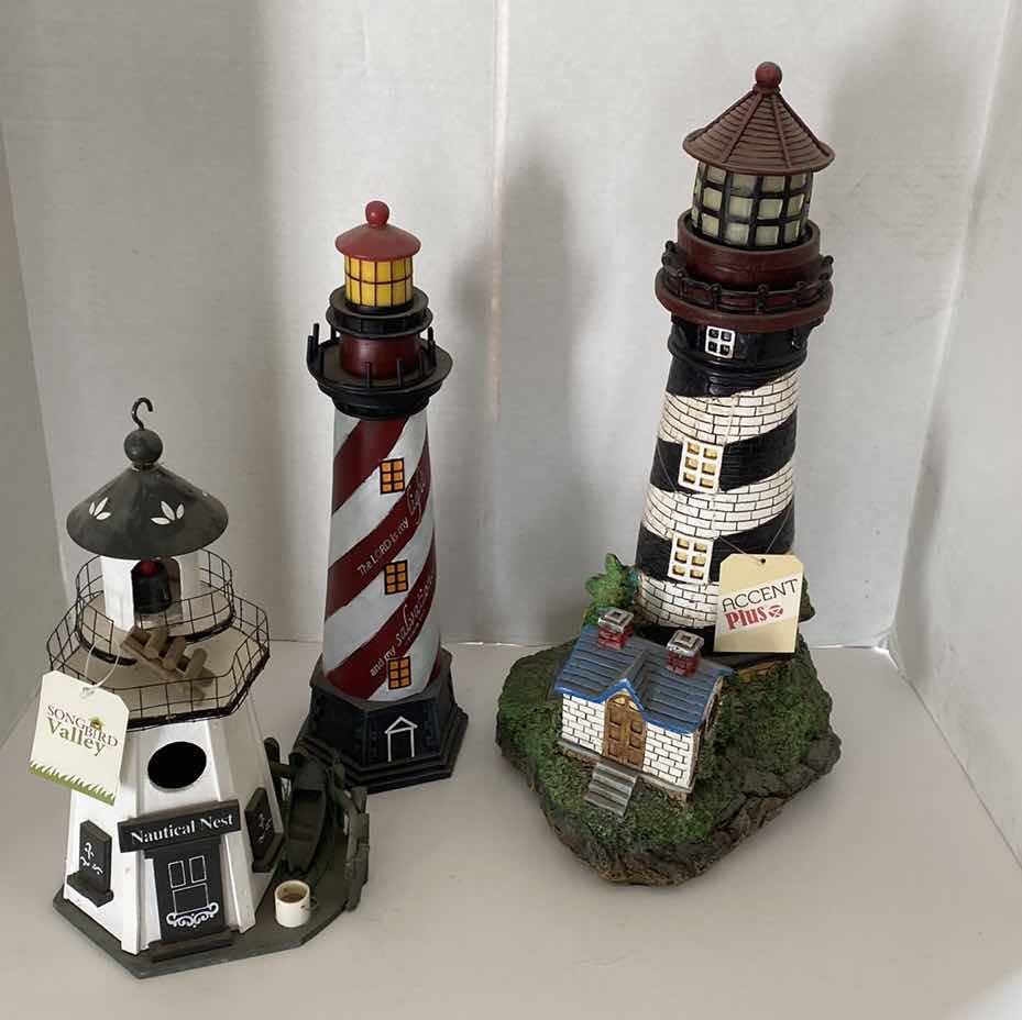 Photo 1 of 3 MIXED MEDIA LIGHT HOUSES TALLEST 18”