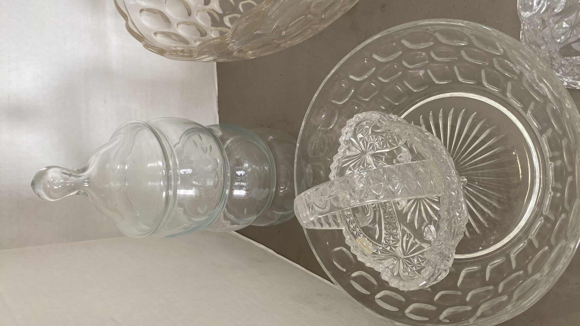 Photo 1 of GLASS PUNCH BOWL W/ 11 CUPS AND MORE