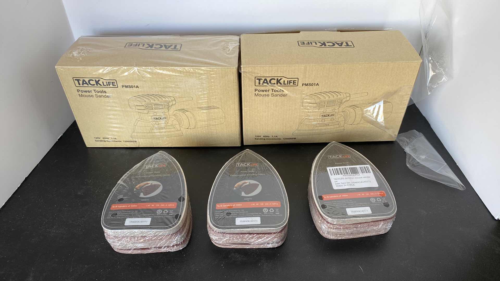 Photo 1 of PAIR OF TRACK LIFE POWER TOOLS SANDERS AND SANDING DISCS