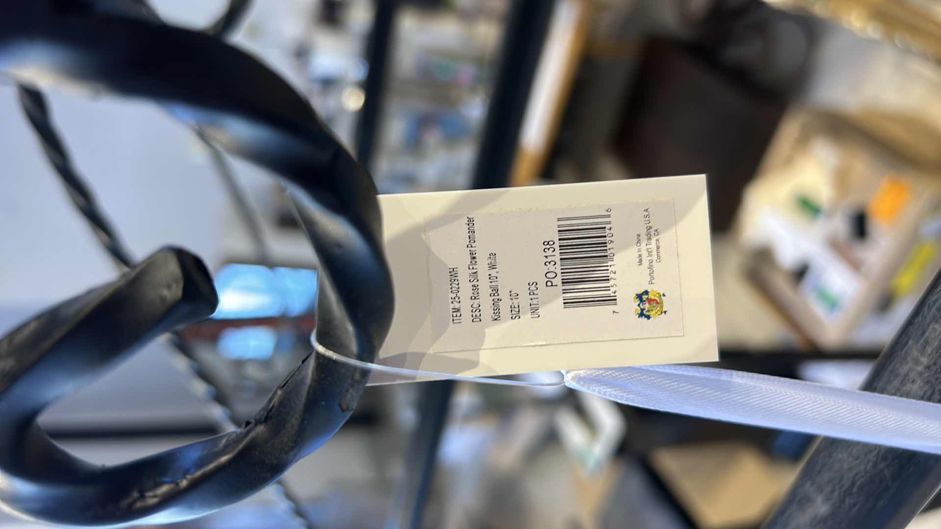 Photo 1 of 17 ROUND KISSING BALL SILK ROSE 10” FLORAL ARRANGEMENTS