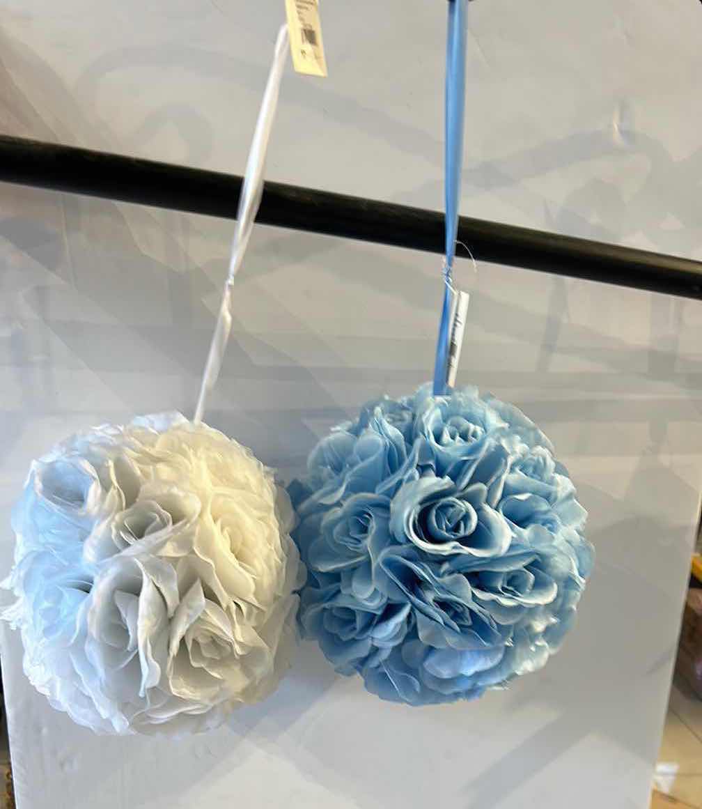 Photo 1 of 17 ROUND KISSING BALL SILK ROSE 10” FLORAL ARRANGEMENTS