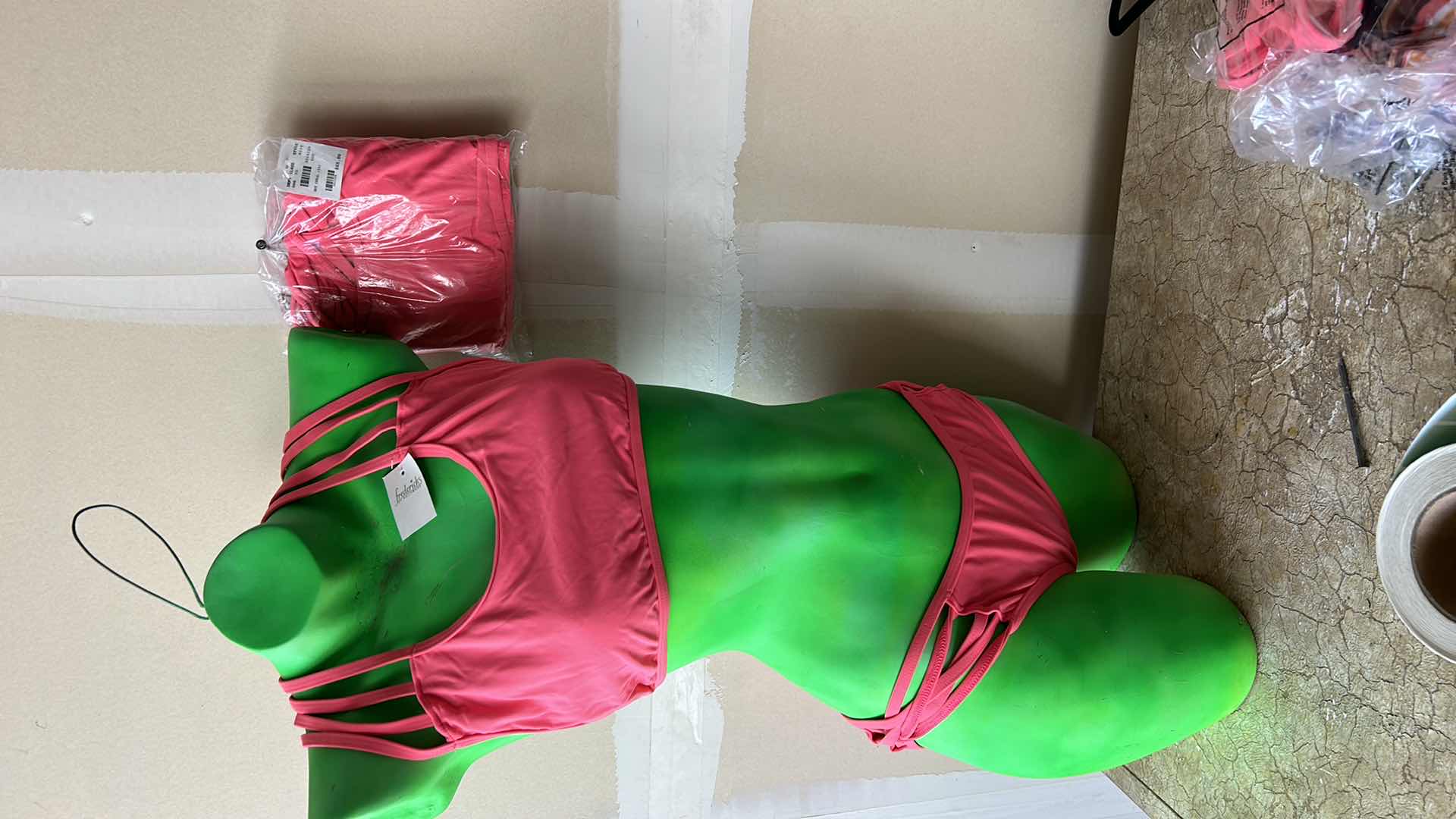 Photo 1 of 2 NEW FREDERICKS OF HOLLYWOOD HOT CORAL 2PC BATHING SUITS $68EA