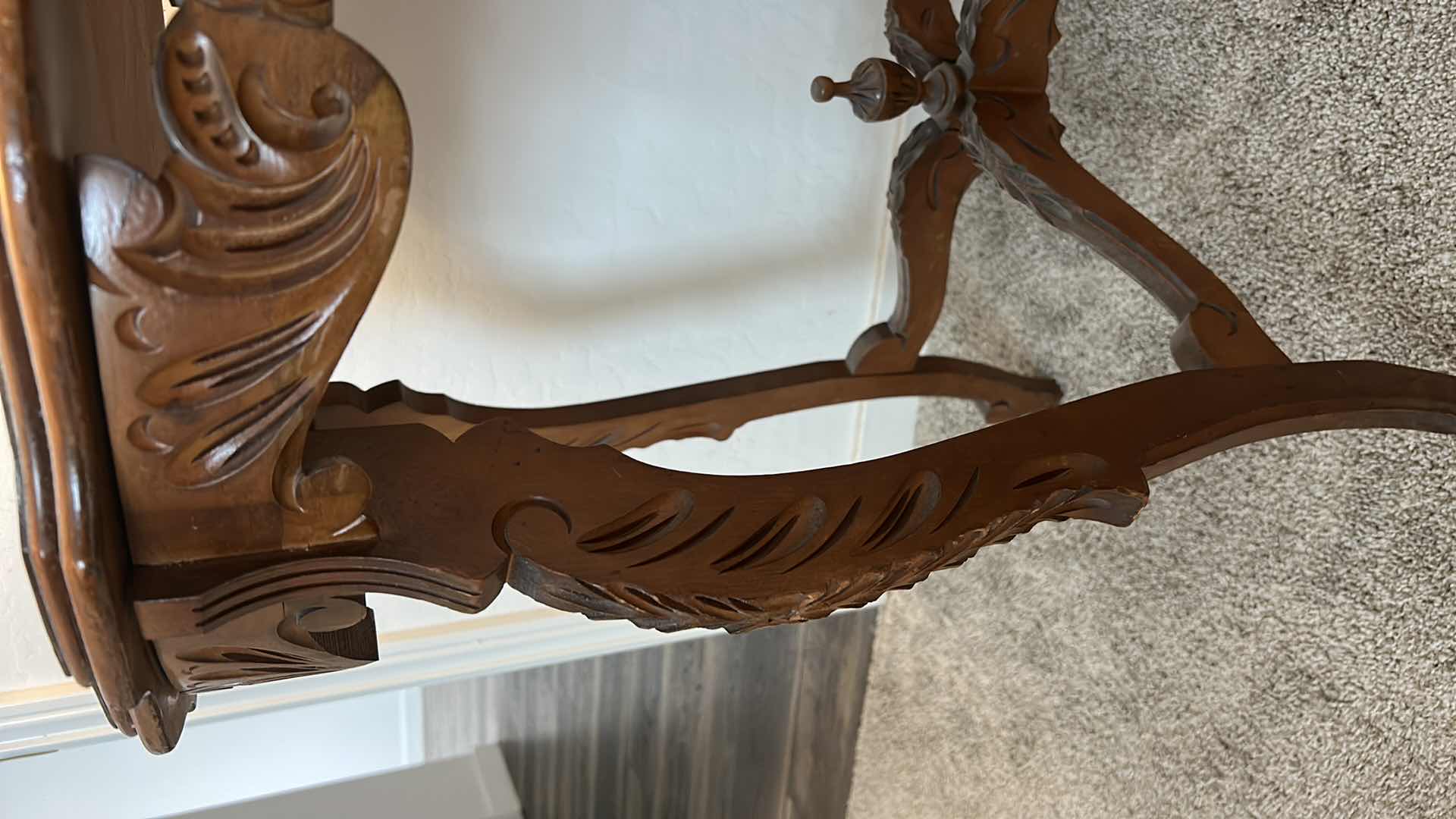 Photo 1 of VINTAGE CARVED WOOD ACCENT TABLE 27” x 30”