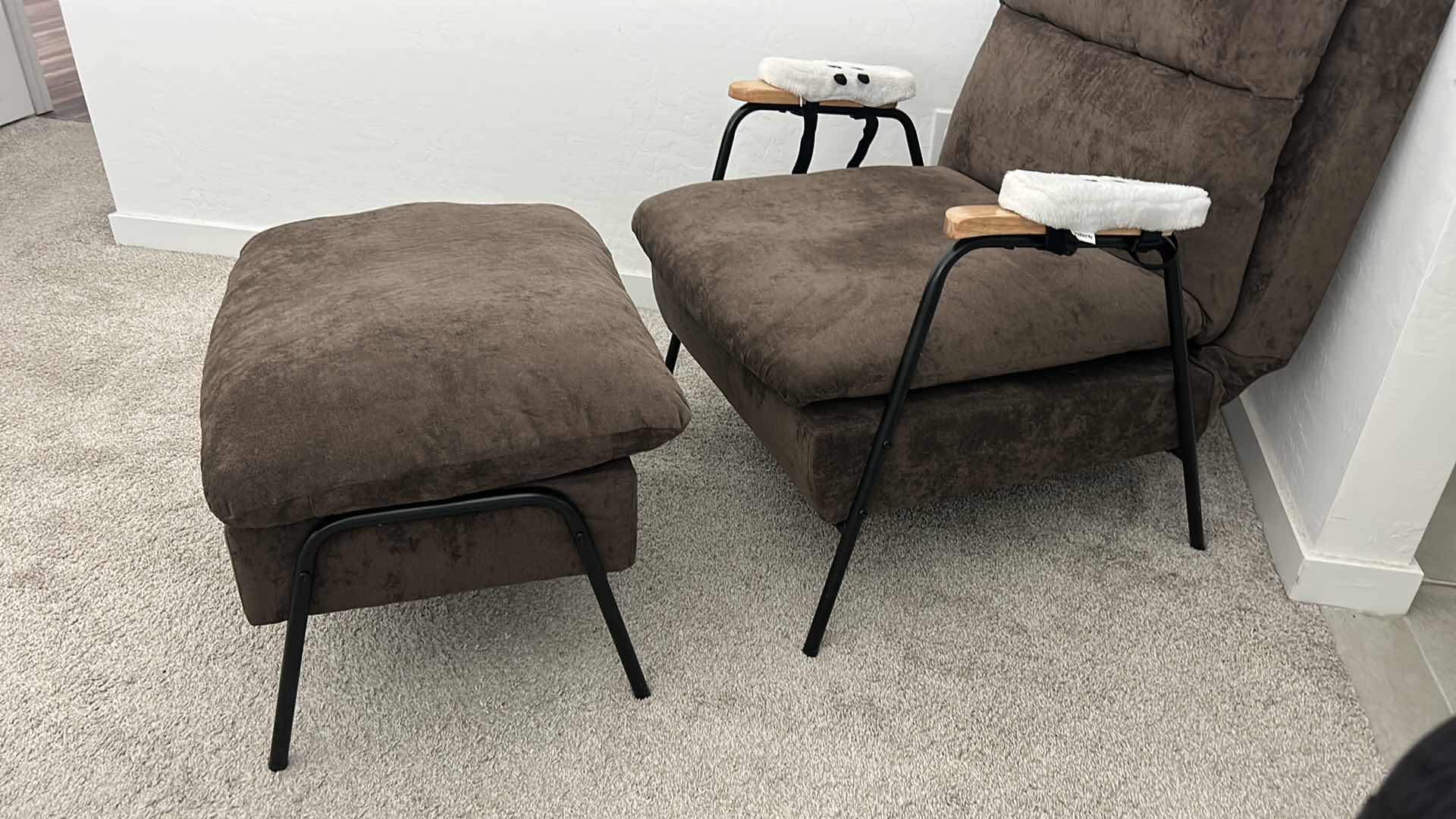 Photo 1 of BROWN CHAIR AND OTTOMAN