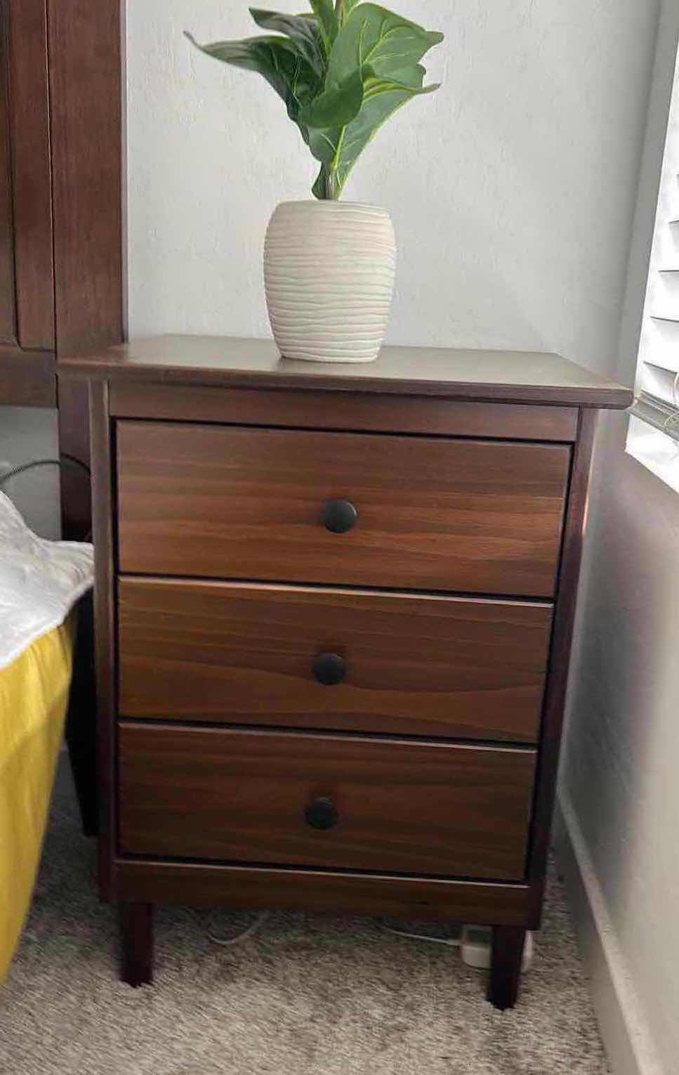 Photo 5 of SMALL 3 DRAWER WOOD NIGHTSTAND 18” x 15” x 24”