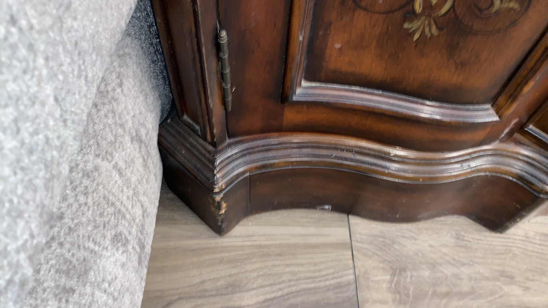 Photo 1 of HOOKER SIDEBOARD WITH INLAY AND DOVETAIL CONSTRUCTION 66“ x 22“ H 38” - decor and contents not included.  Door handles missing for 2 center doors.