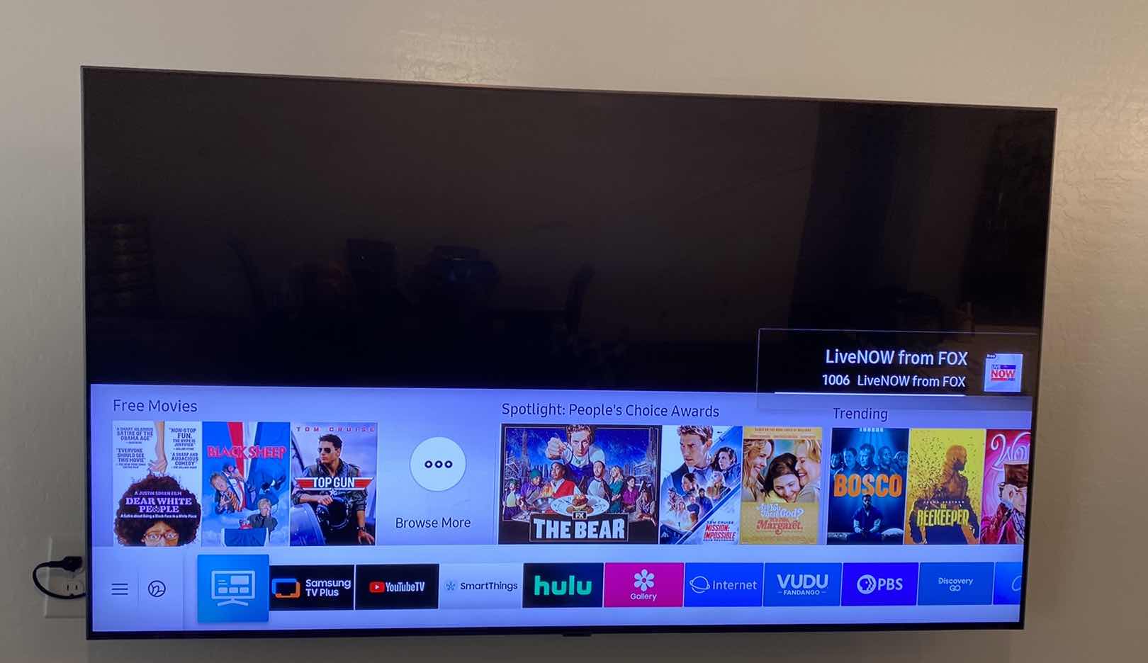 Photo 1 of SAMSUNG 65” TV INCLUDES REMOTE  AND WALL BRACKET - BUYER TO REMOVE