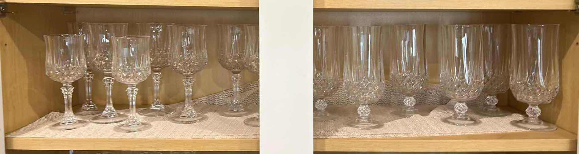 Photo 1 of CONTENTS ON KITCHEN SHELF - CRYSTAL GLASS ASSORTMENT