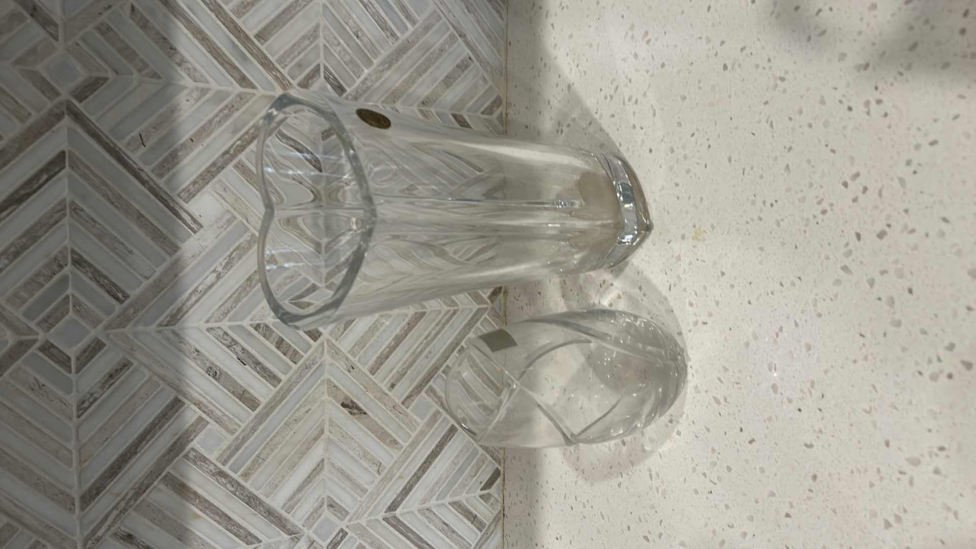 Photo 5 of 2 CRYSTAL VASES, MIKASA TULIP VASE AND HEART VASE MADE IN FRANCE 9.5”