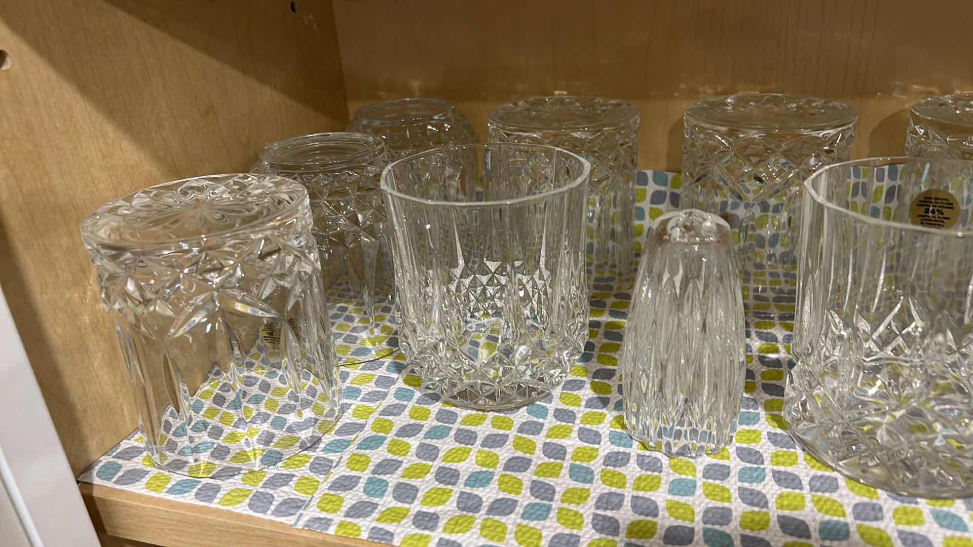 Photo 1 of CONTENTS OF SHELF IN KITCHEN - CRYSTAL GLASSES