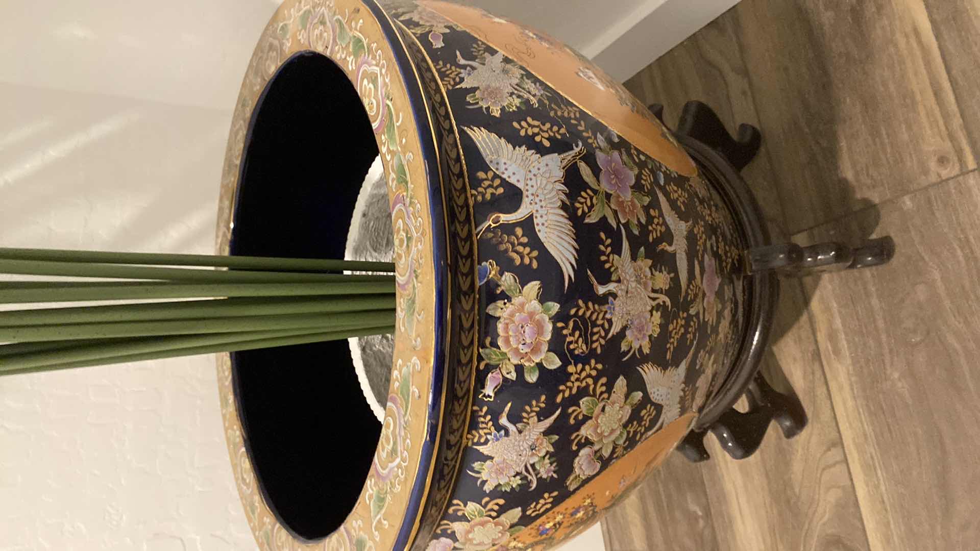 Photo 4 of FISH BOWL 16 1/2” x 20” INCLUDING STAND, FAUX PALM 76”