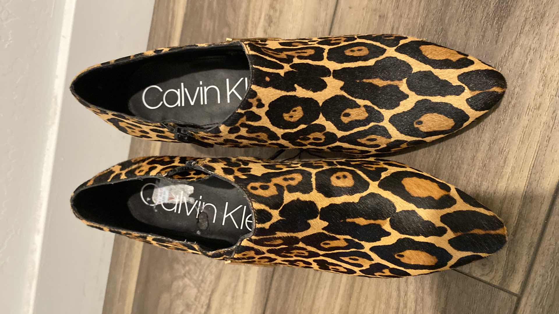 Photo 4 of 5 PAIRS WOMENS SHOES SIZE 10 BLACK BOOTS AND SLIPPERS, SIZE 11 ANIMAL PRINT AND RED SHOES