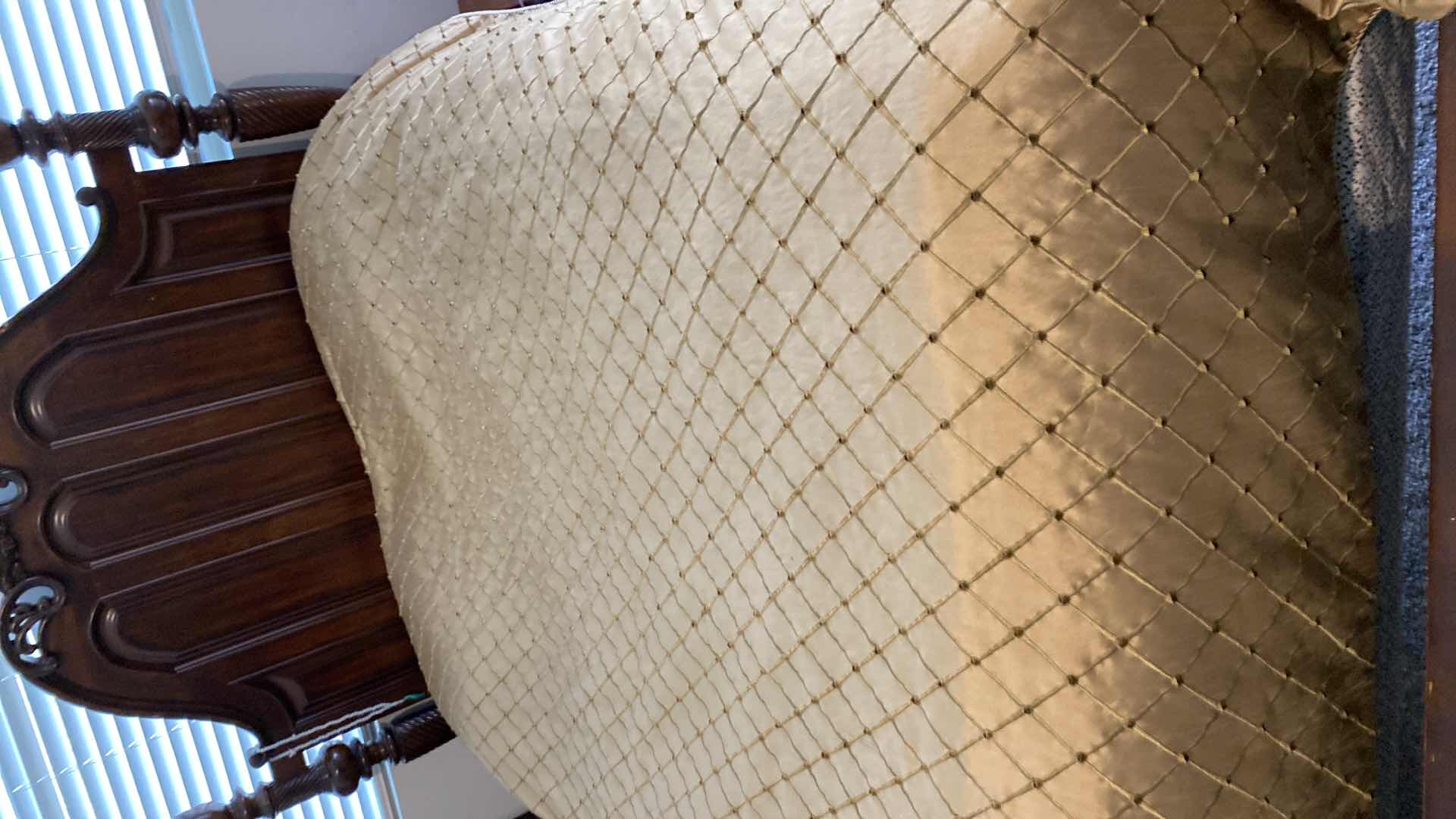 Photo 2 of QUEEN SIZE GOLD SILK COVERLET AND BLANKET