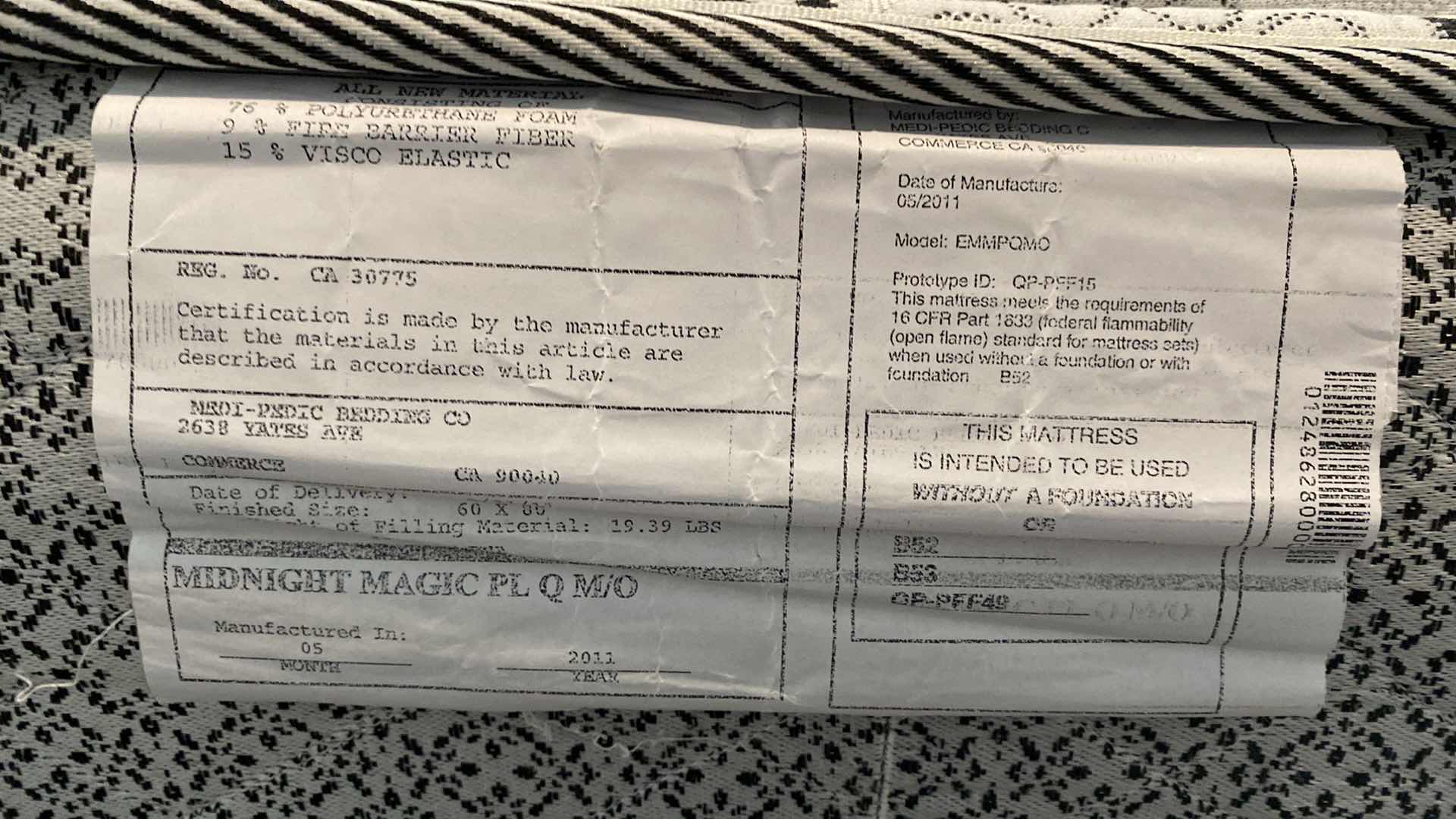 Photo 2 of MEDI-PEDICURE BEDDING CO QUEEN SIZE MATTRESS AND BOX SPRINGS