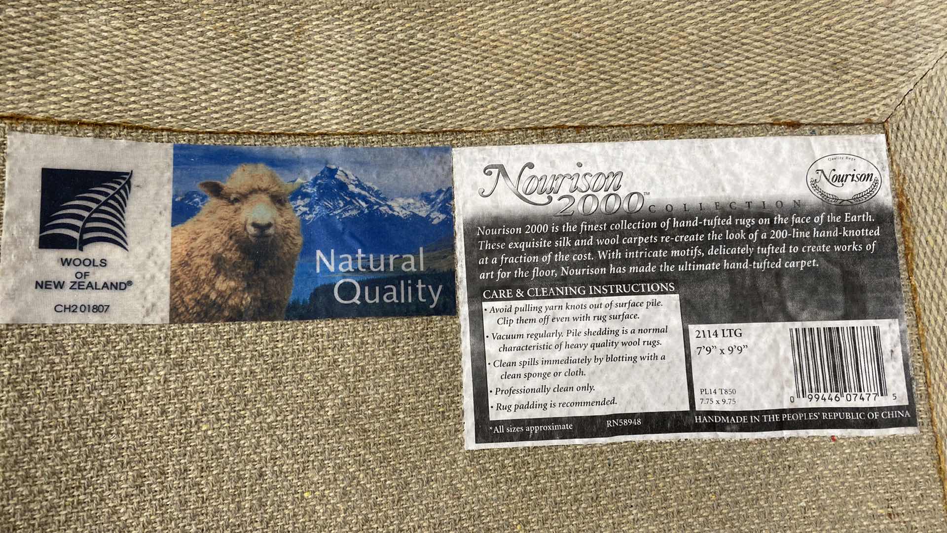 Photo 1 of NOURISON 2000 COLLECTION NEW ZEALAND WOOL AREA RUG 7’9” X 9’9”