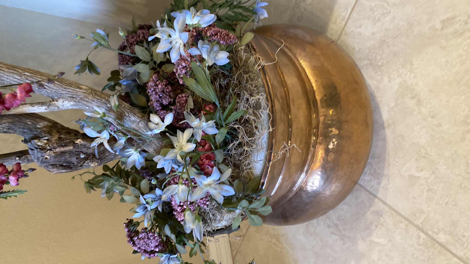 Photo 1 of FAUX TREE 94” IN COPPER POT 19” x 14”