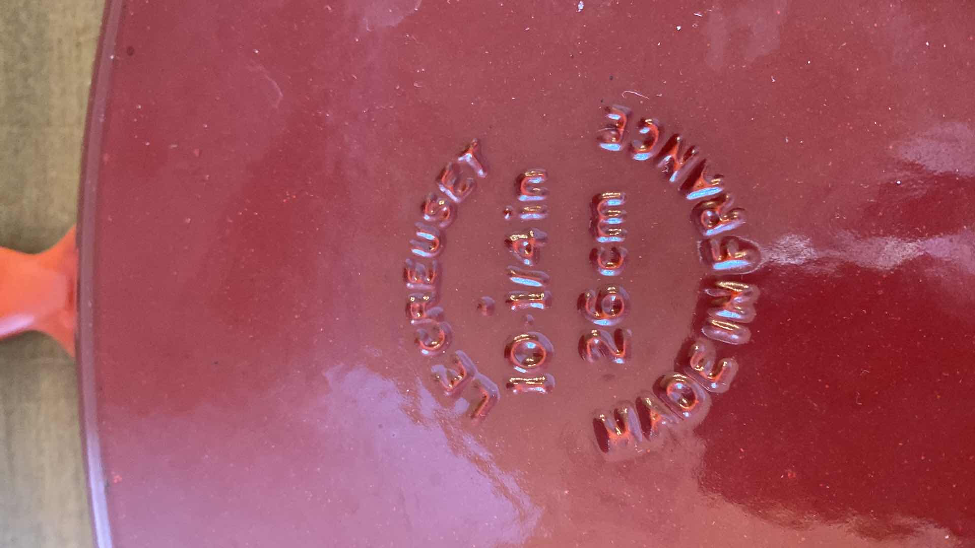 Photo 1 of LE CREUSET SIGNATURE CERISE 10 1/4” SKILLET