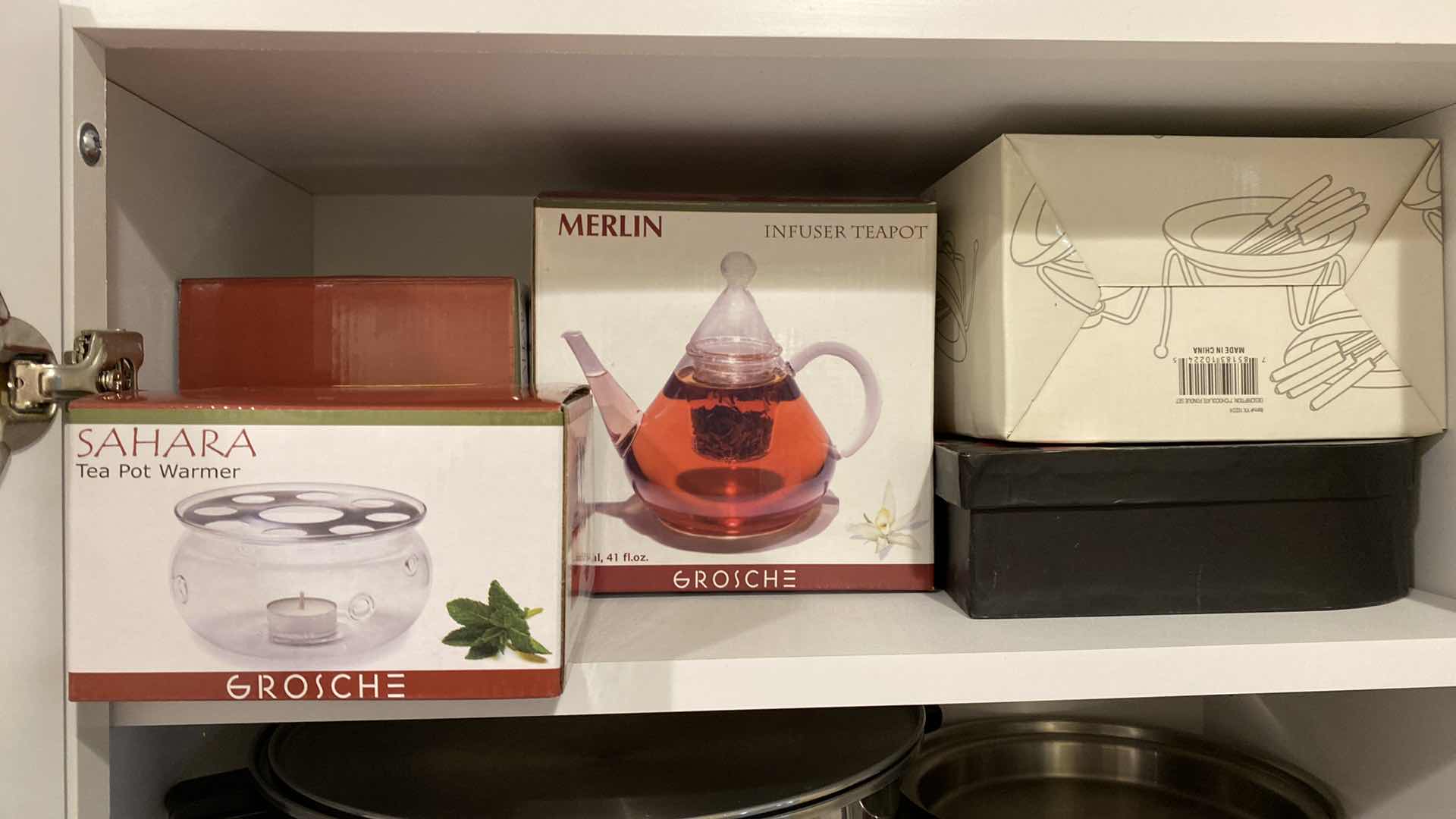 Photo 1 of 1 SHELF BUTLERS PANTRY CABINET TEAPOT, CANDLES AND MORE