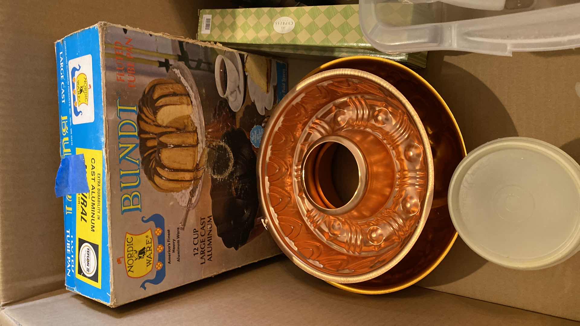 Photo 2 of CONTENTS OF BOX - BUNDT PAN AND ASSORTED BAKING ITEMS