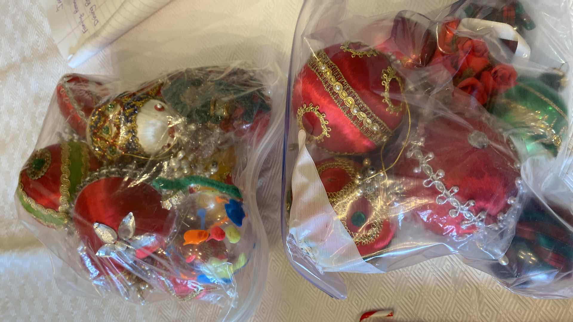 Photo 1 of CONTENTS OF BOX VINTAGE CHRISTMAS ORNAMENTS