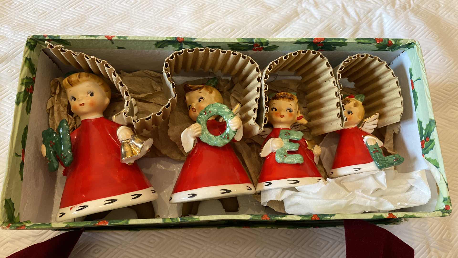 Photo 1 of CONTENTS OF BOX VINTAGE CHRISTMAS ORNAMENTS