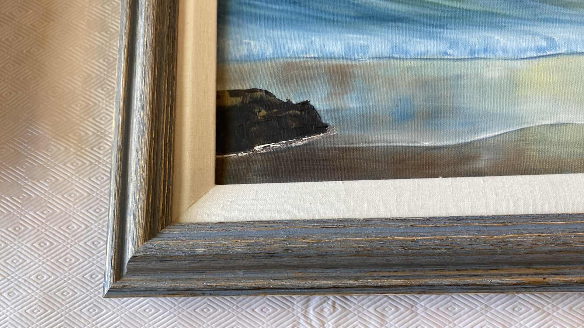 Photo 1 of FRAMED SIGNED SEASCAPE ON CANVAS 35” x 20”