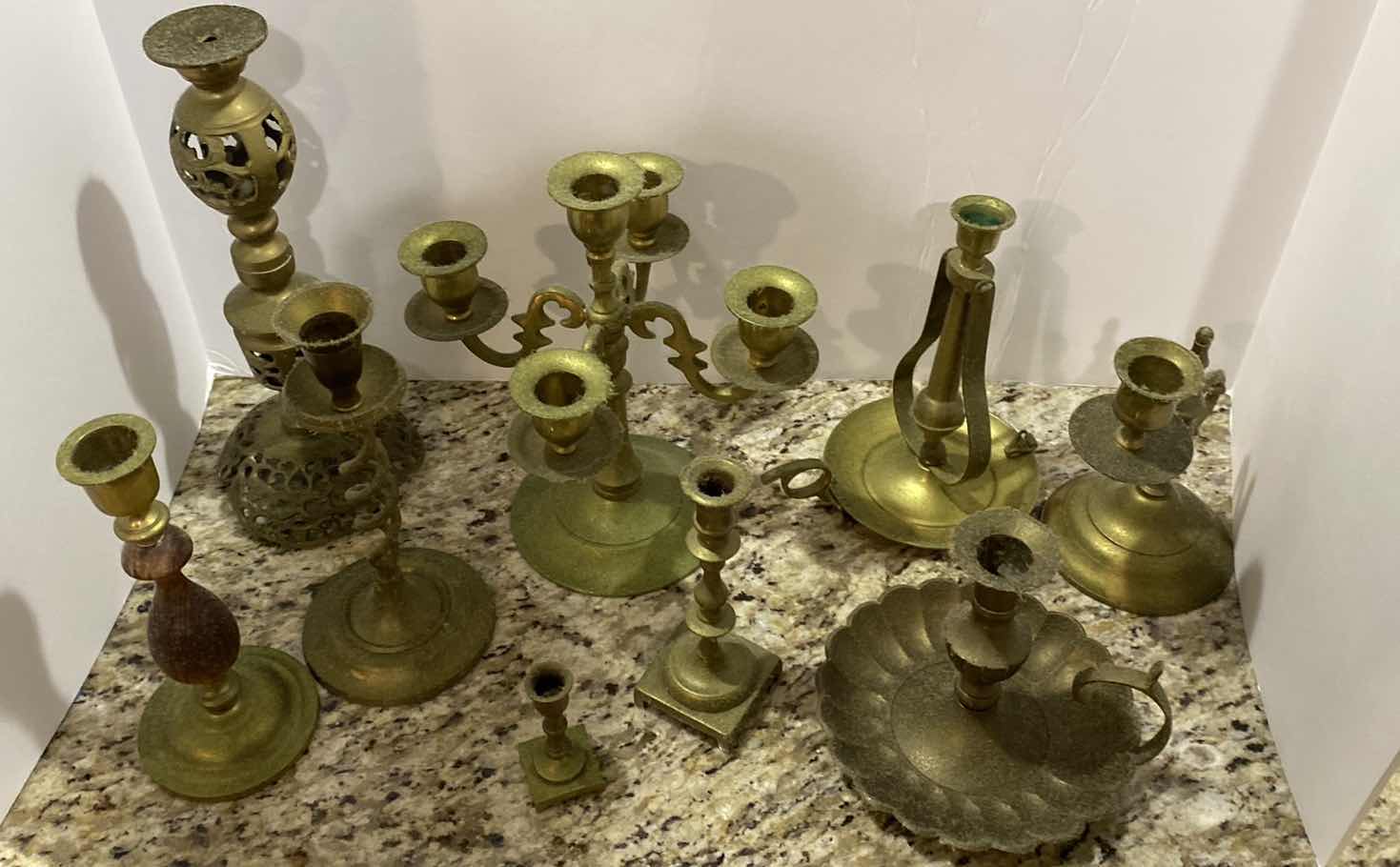 Photo 1 of 9 PIECES METAL CANDLESTICKS