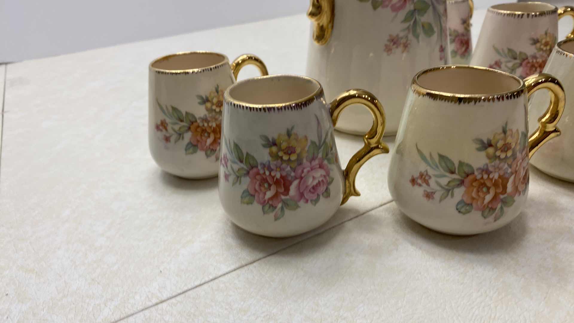 Photo 1 of ART NOVEAU UNMARKED HOT BEVERAGE SERVICE FOR 7 - TOTAL OF 9 PIECES