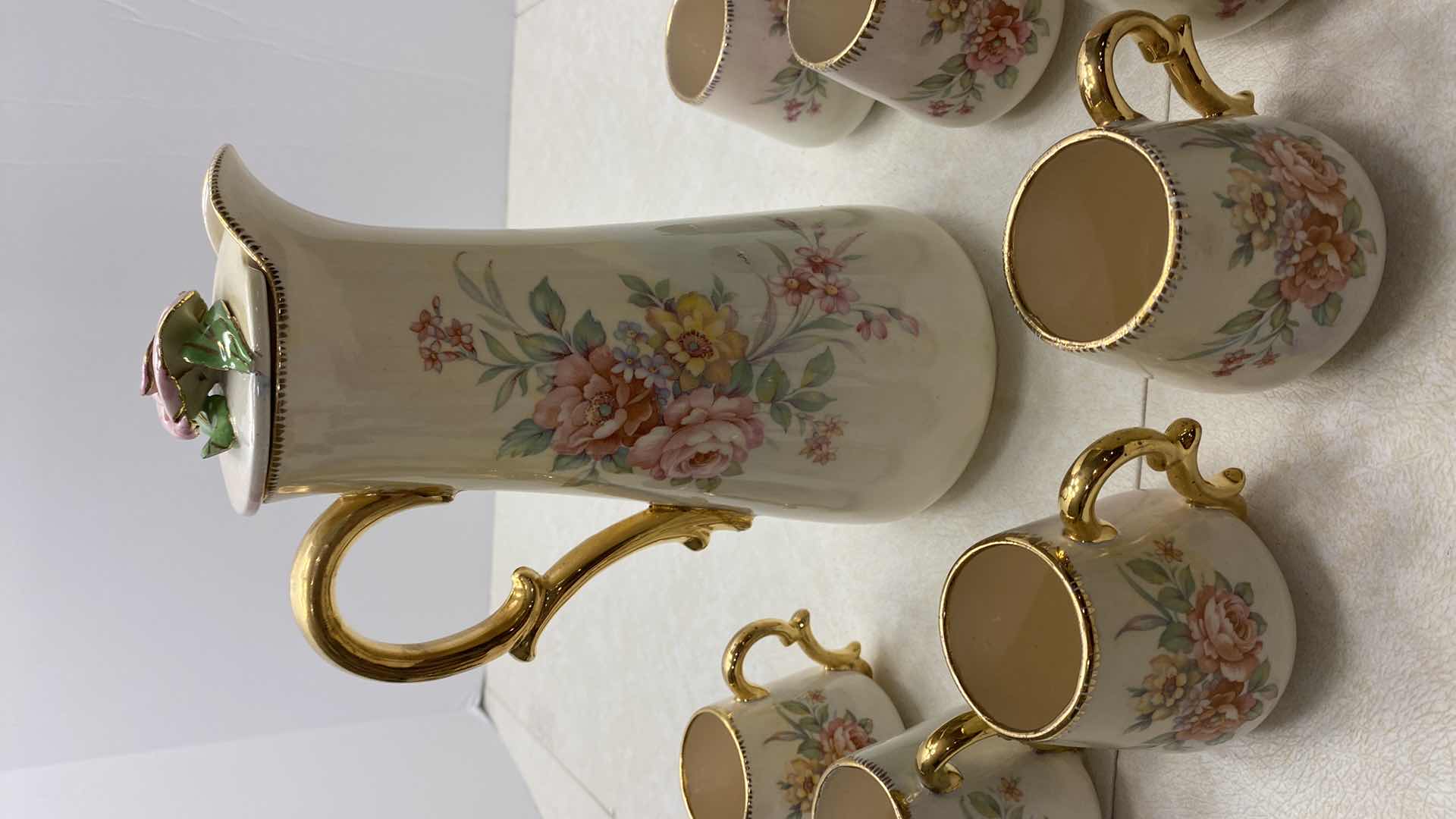 Photo 1 of ART NOVEAU UNMARKED HOT BEVERAGE SERVICE FOR 7 - TOTAL OF 9 PIECES