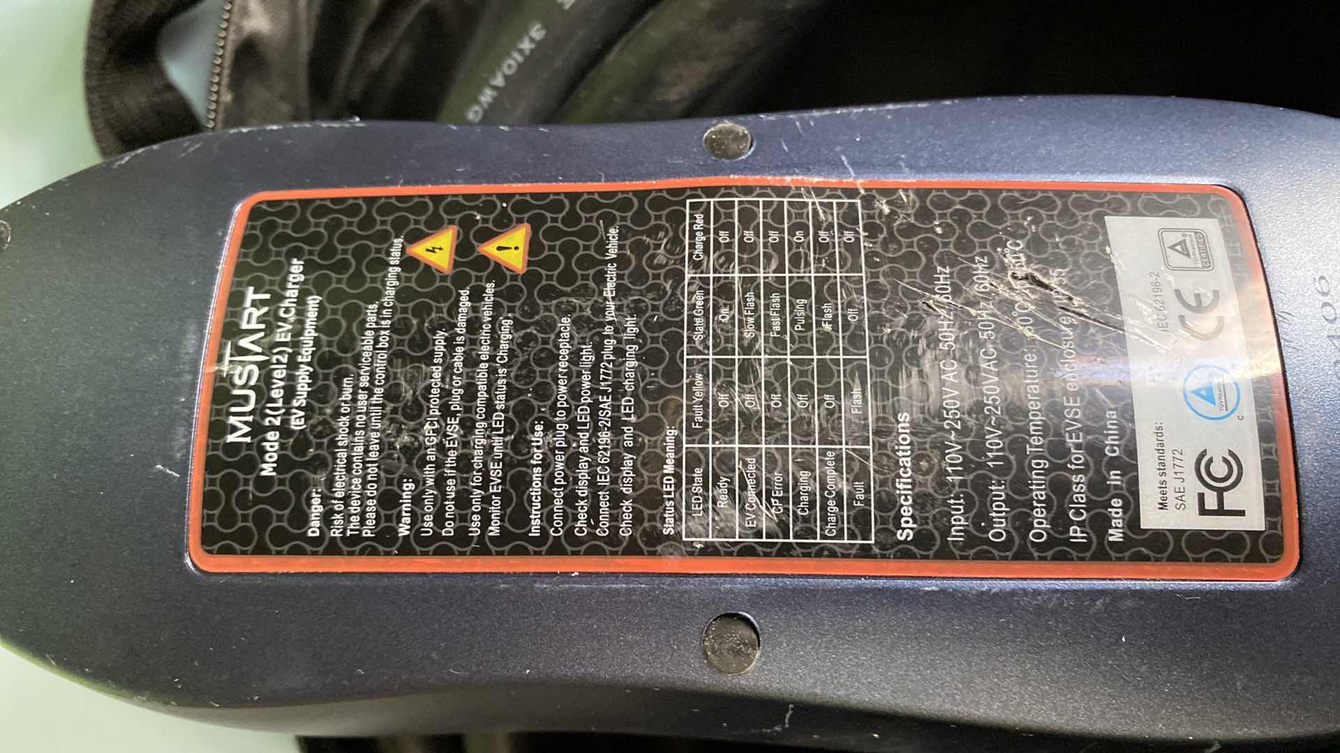 Photo 1 of MUSTART PORTABLE VEHICLE CHARGER LEVEL 2