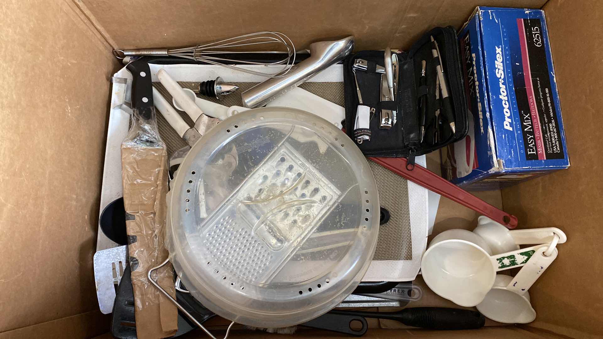 Photo 1 of BOX OF ASSORTED KITCHEN AND MANICURE KIT