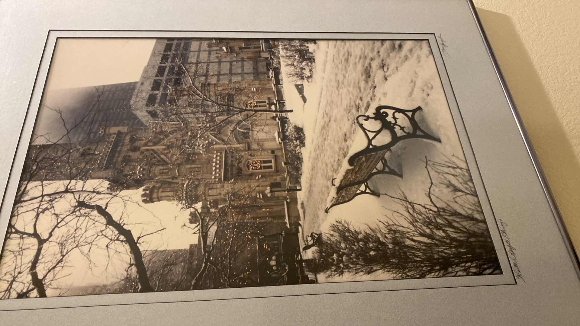 Photo 1 of FRAMED “WINTER RESPITE/CHICAGO” SIGNED ARTWORK 24” X 32”