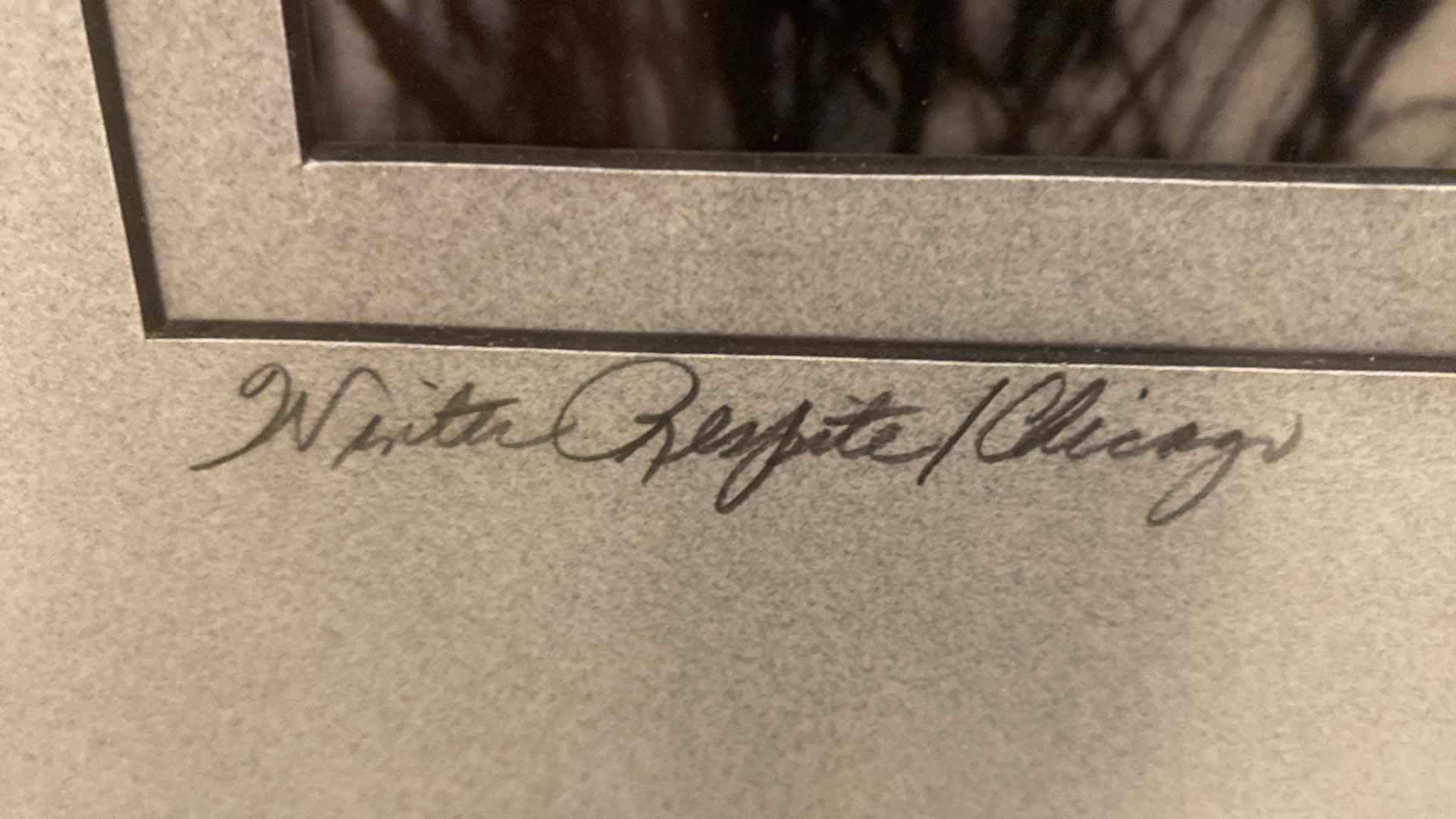 Photo 1 of FRAMED “WINTER RESPITE/CHICAGO” SIGNED ARTWORK 24” X 32”