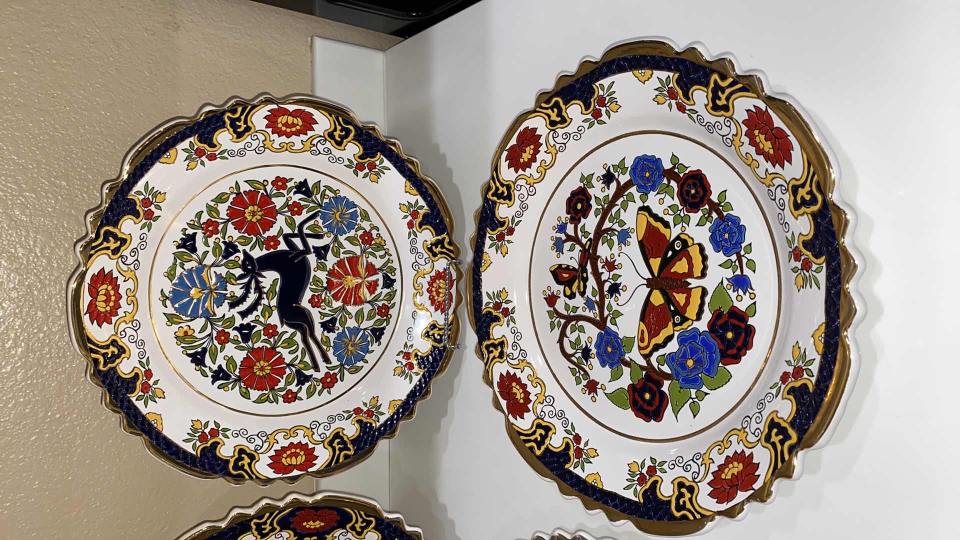 Photo 1 of 4 GOLD RIMMED DECORATIVE TRADITIONAL RHODIAN PLATES 14”