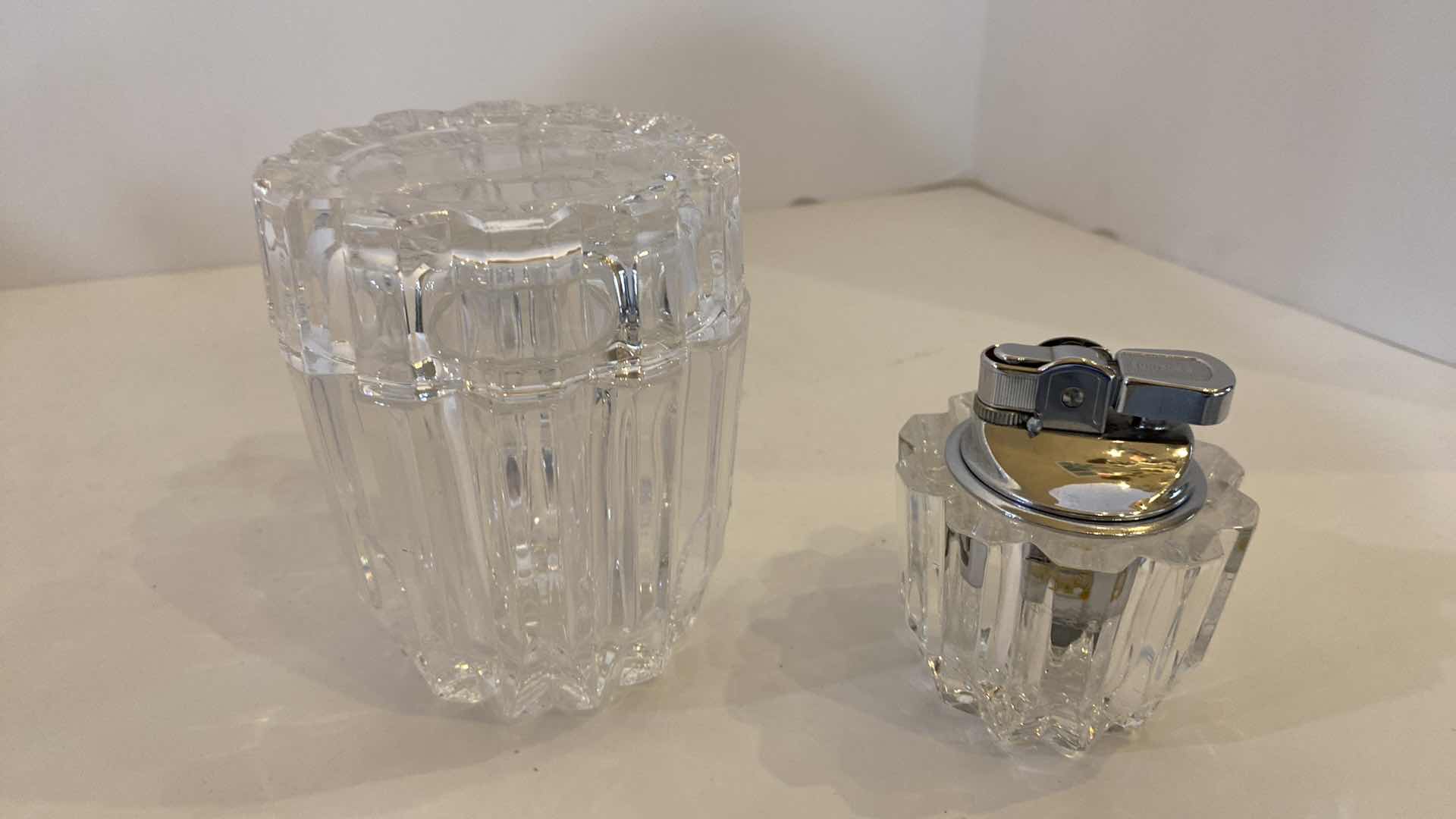 Photo 1 of SILVER PLATED WATER PITCHER AND 2 CRYSTAL ACCESSORIES