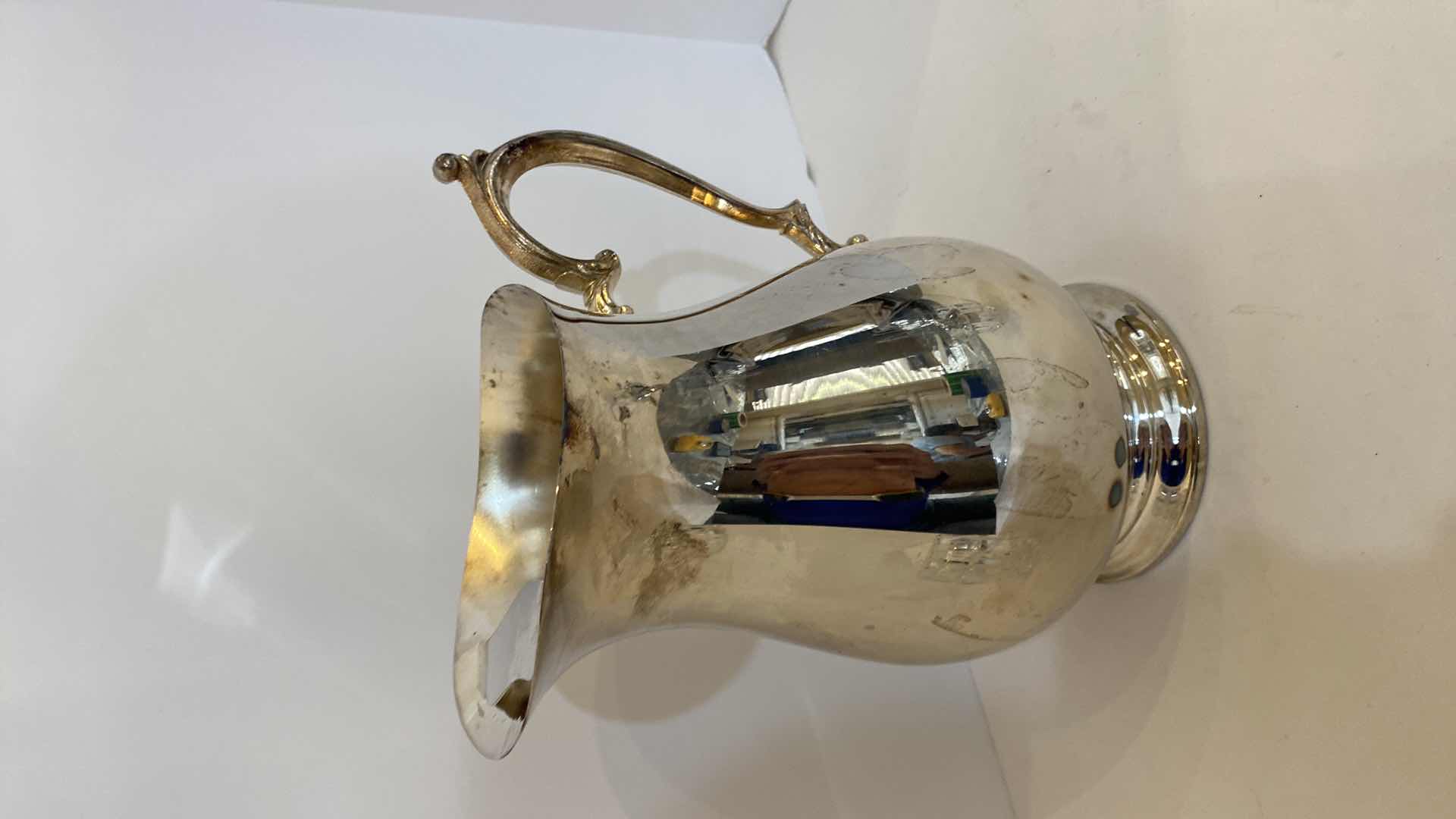 Photo 1 of SILVER PLATED WATER PITCHER AND 2 CRYSTAL ACCESSORIES