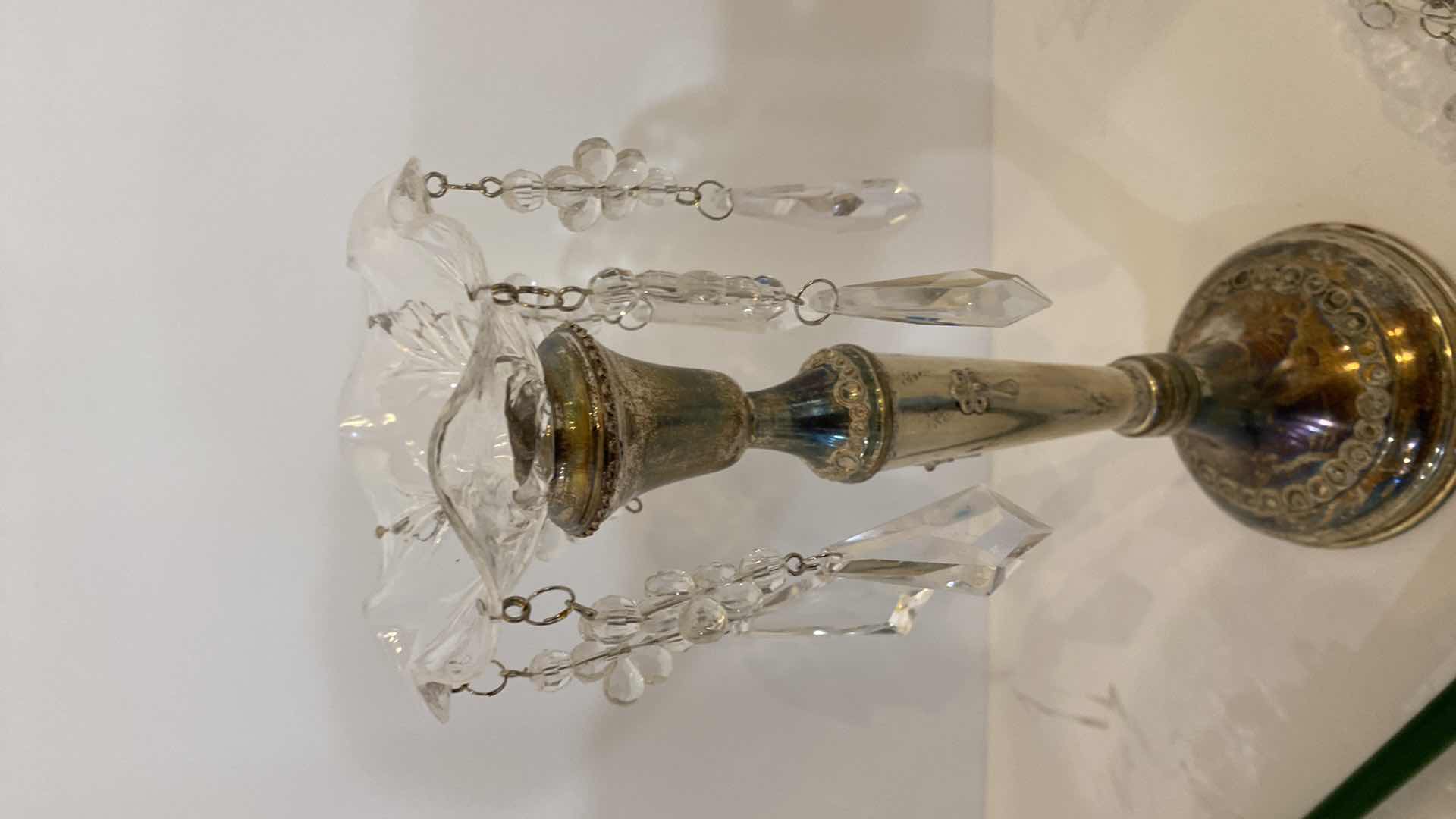 Photo 1 of GLASS FLOWER AND 7 WAX DRIP PROTECTORS FOR CANDLESTICKS ( CANDLESTICK NOT INCLUDED)