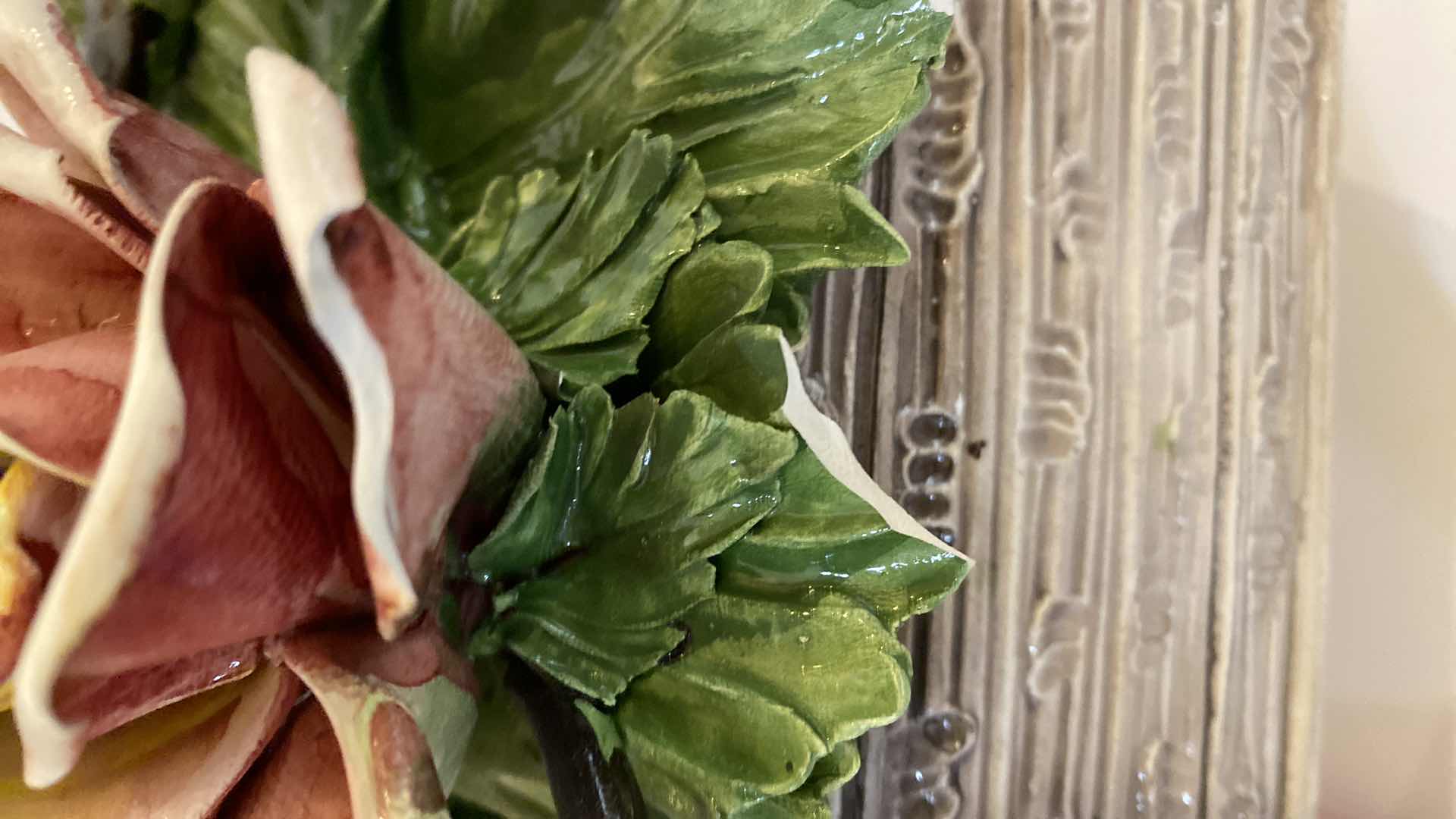 Photo 1 of VINTAGE CAPODIMONTE FLORAL CERAMIC 10.5”