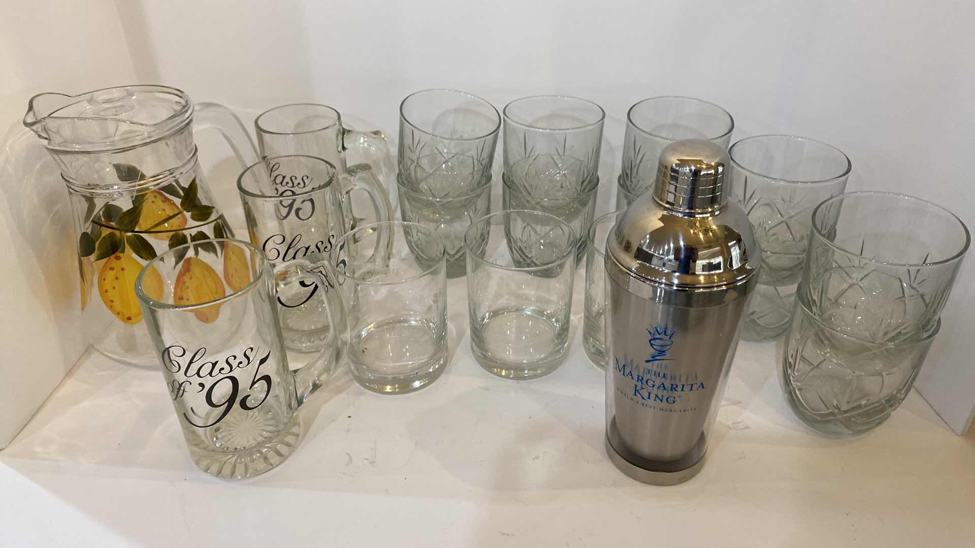 Photo 1 of ASSORTED GLASSWARE SHAKER AND PITCHER