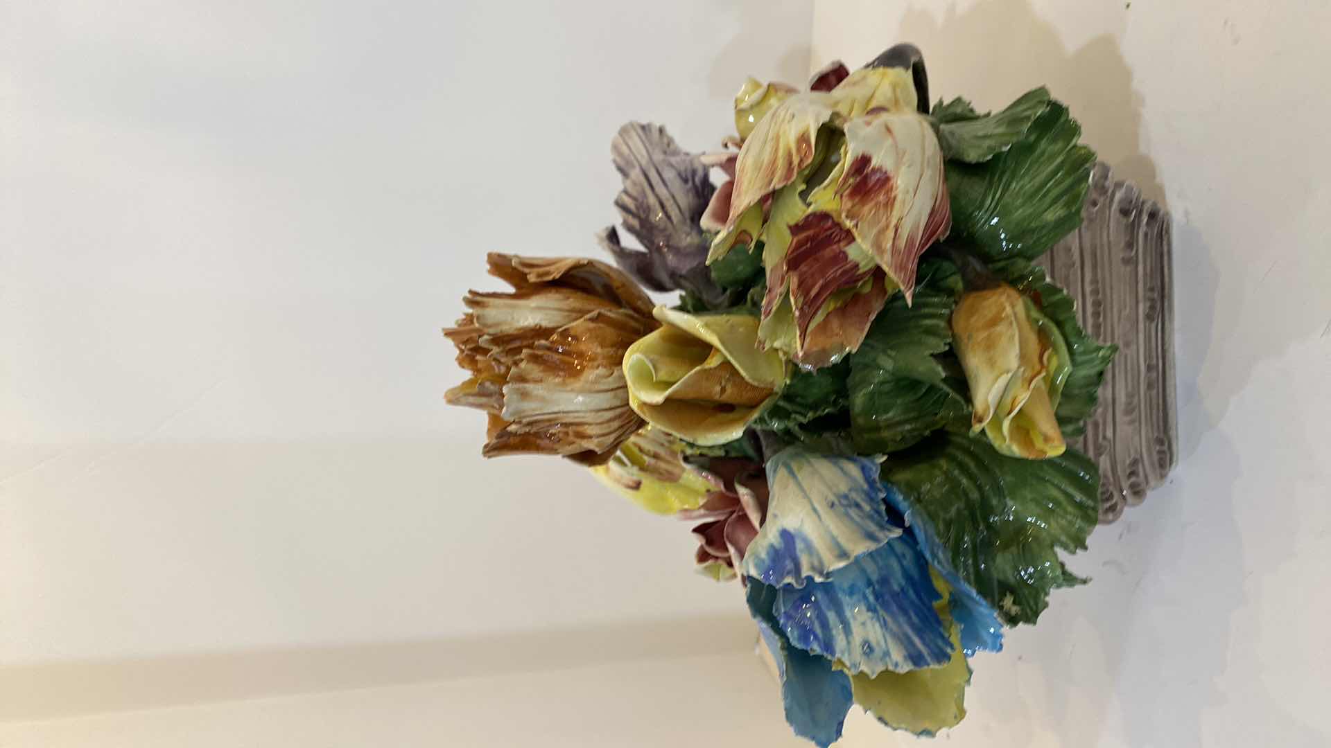 Photo 1 of VINTAGE CAPODIMONTE FLORAL CERAMIC 10.5”