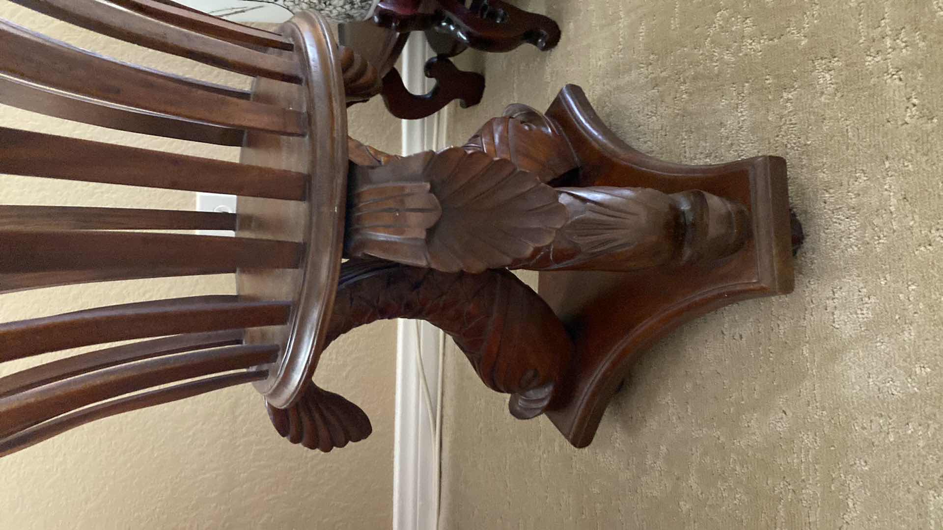 Photo 1 of WOOD END TABLE WITH GLASS TOP 20” x 28”