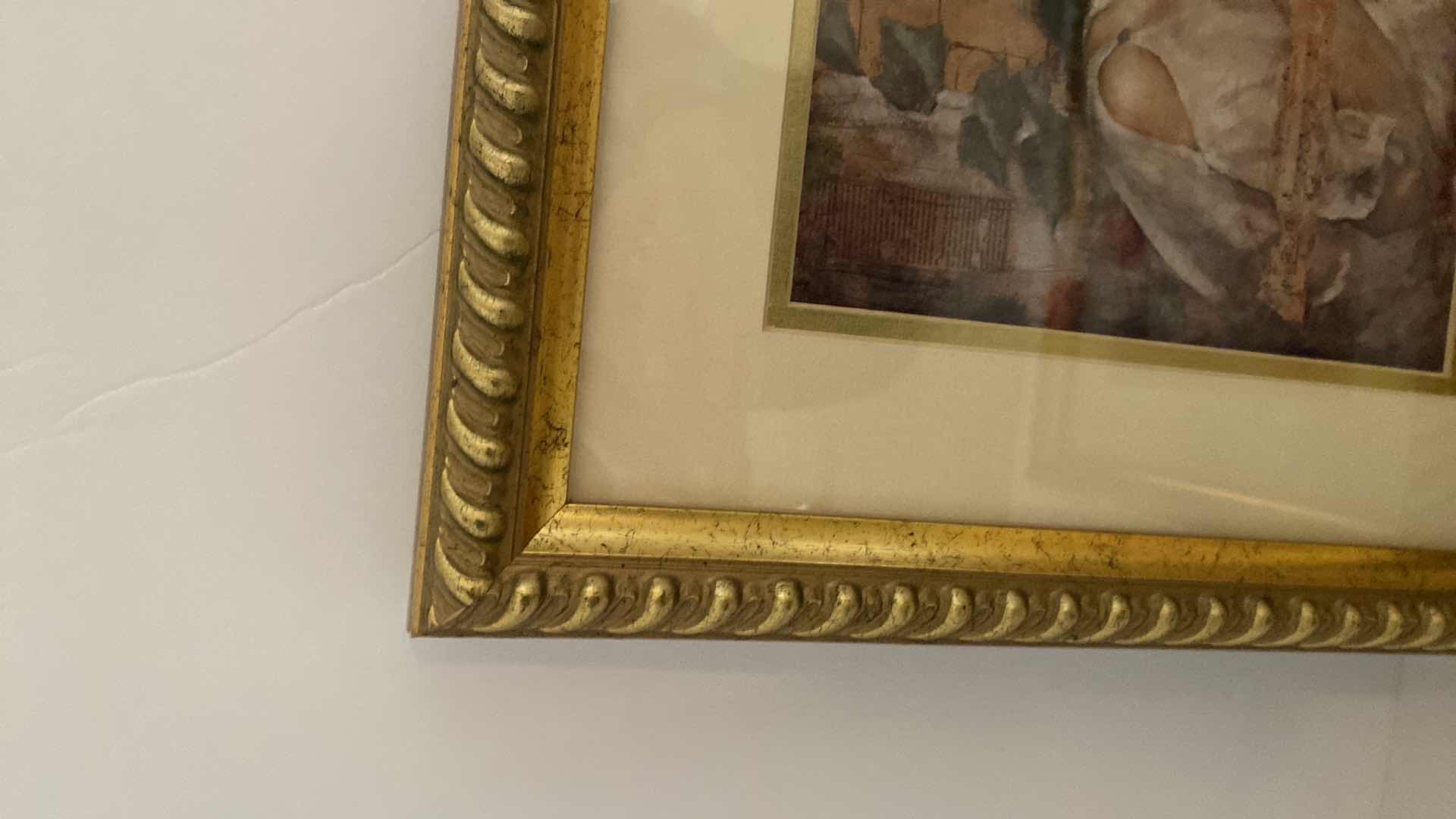 Photo 1 of PAIR OF GOLD FRAMED WOMEN ARTWORK 16” x 14”