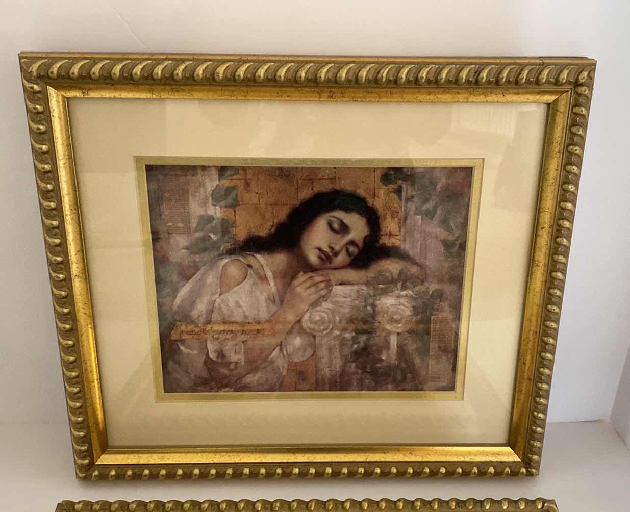 Photo 1 of PAIR OF GOLD FRAMED WOMEN ARTWORK 16” x 14”