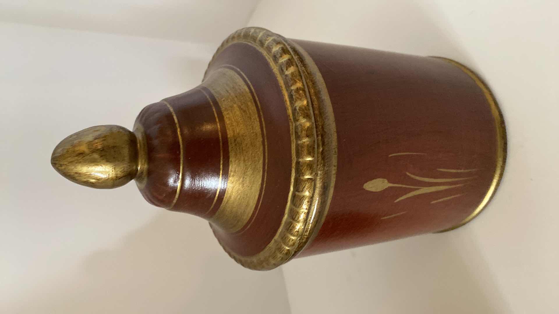 Photo 1 of PAIR OF CANISTERS H 9.5” AND CERAMIC ANGEL H 6”