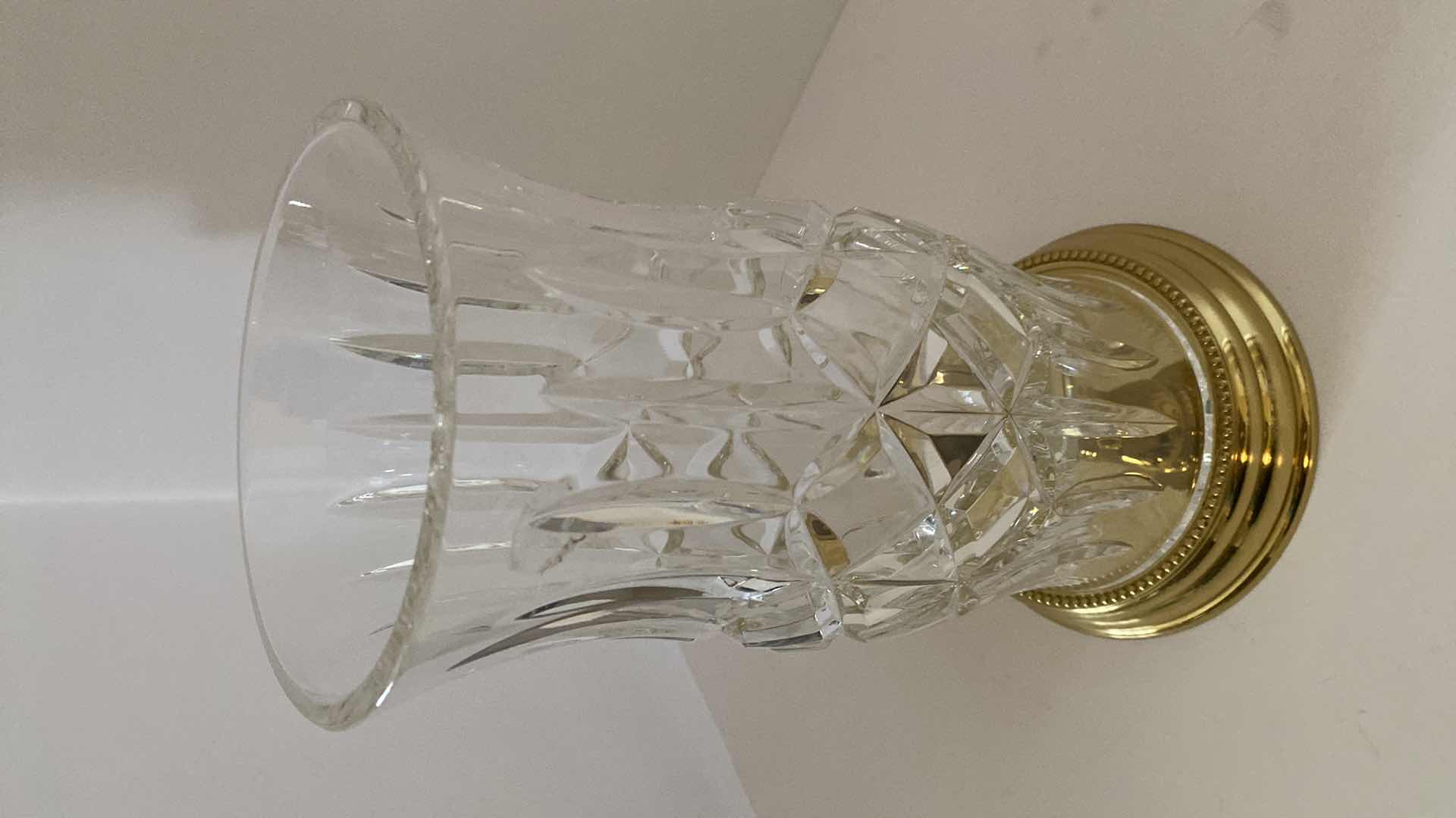 Photo 1 of LEADED GLASS CANDLESTICK H 10.5”